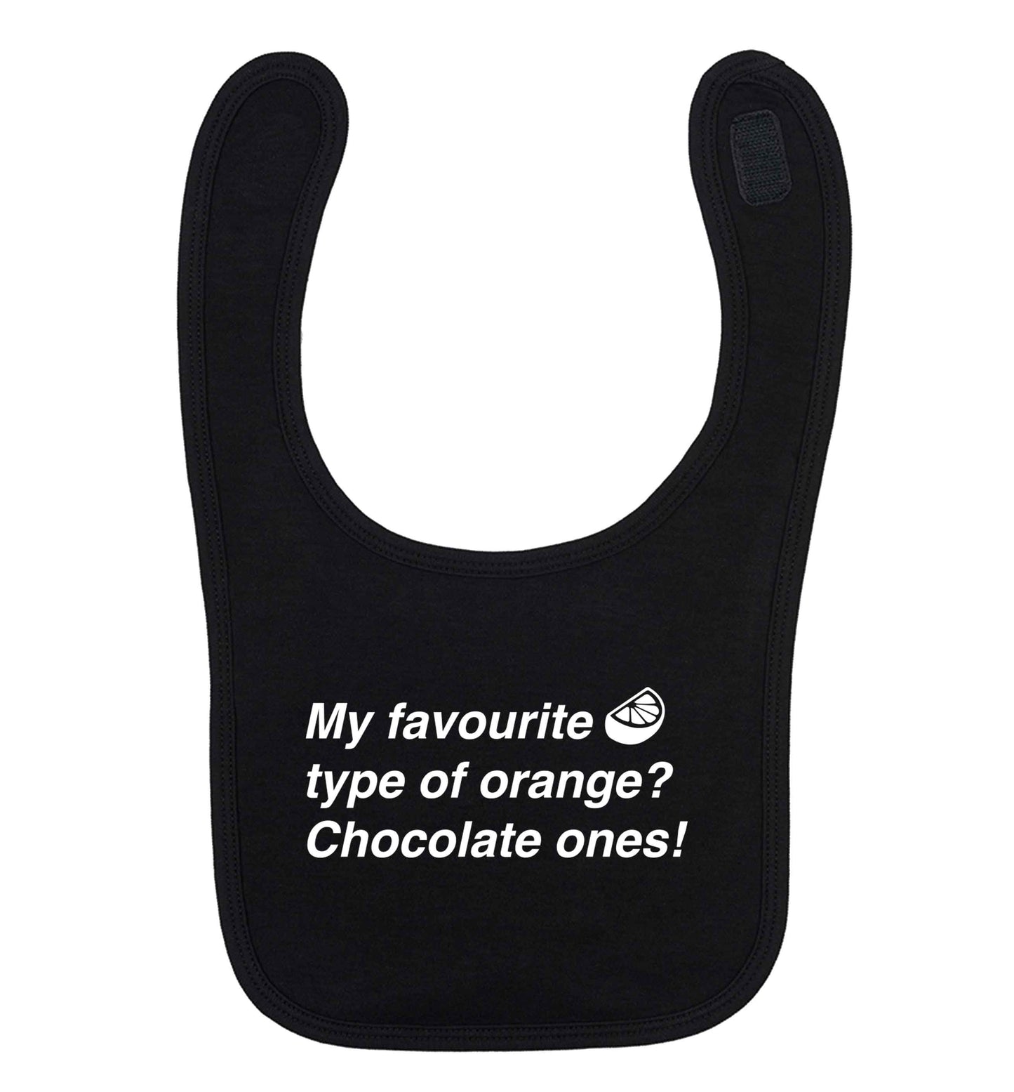 funny gift for a chocaholic! My favourite kind of oranges? Chocolate ones! black baby bib