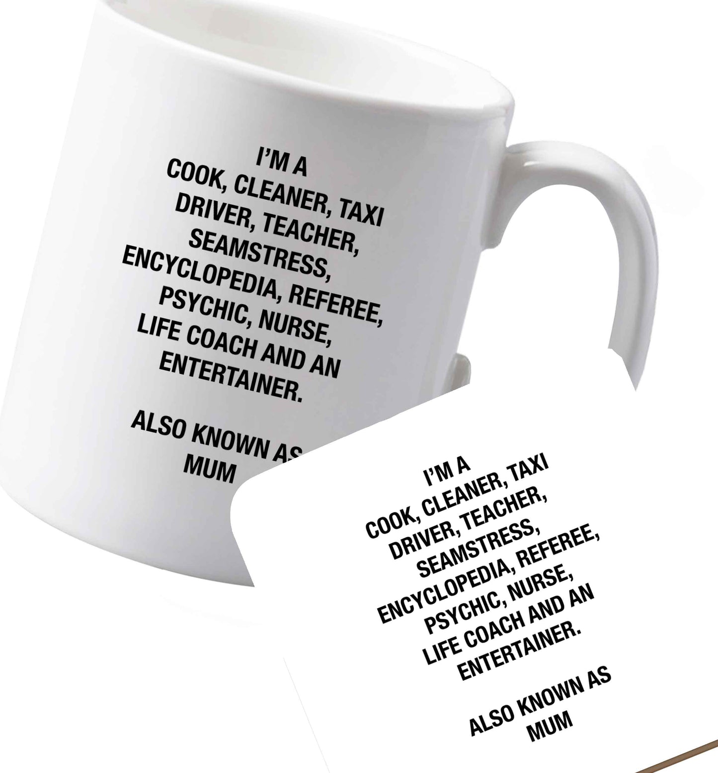 10 oz Ceramic mug and coaster Favourite Type Pan Pancake both sides