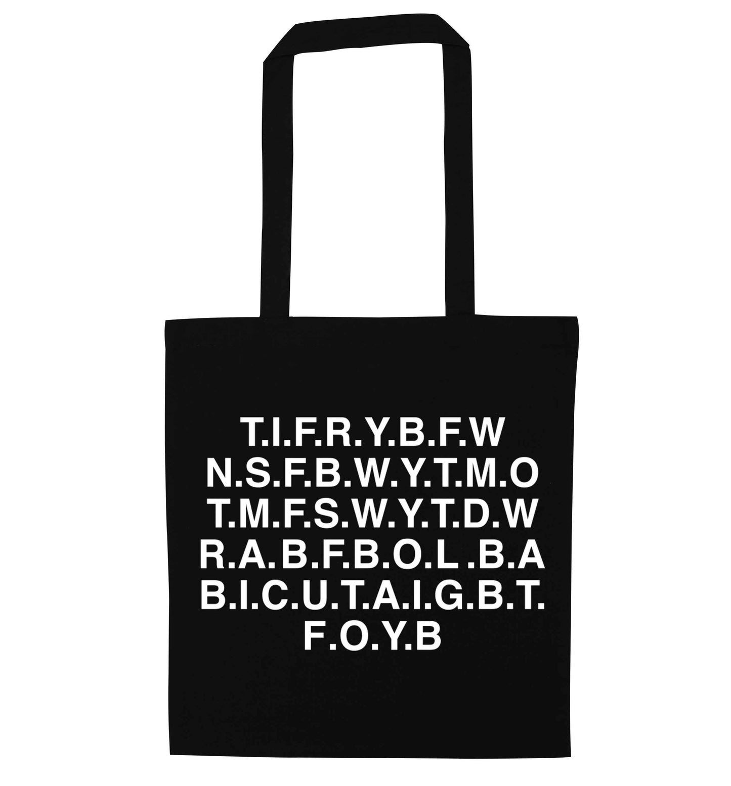 Gen Z funny viral meme black tote bag
