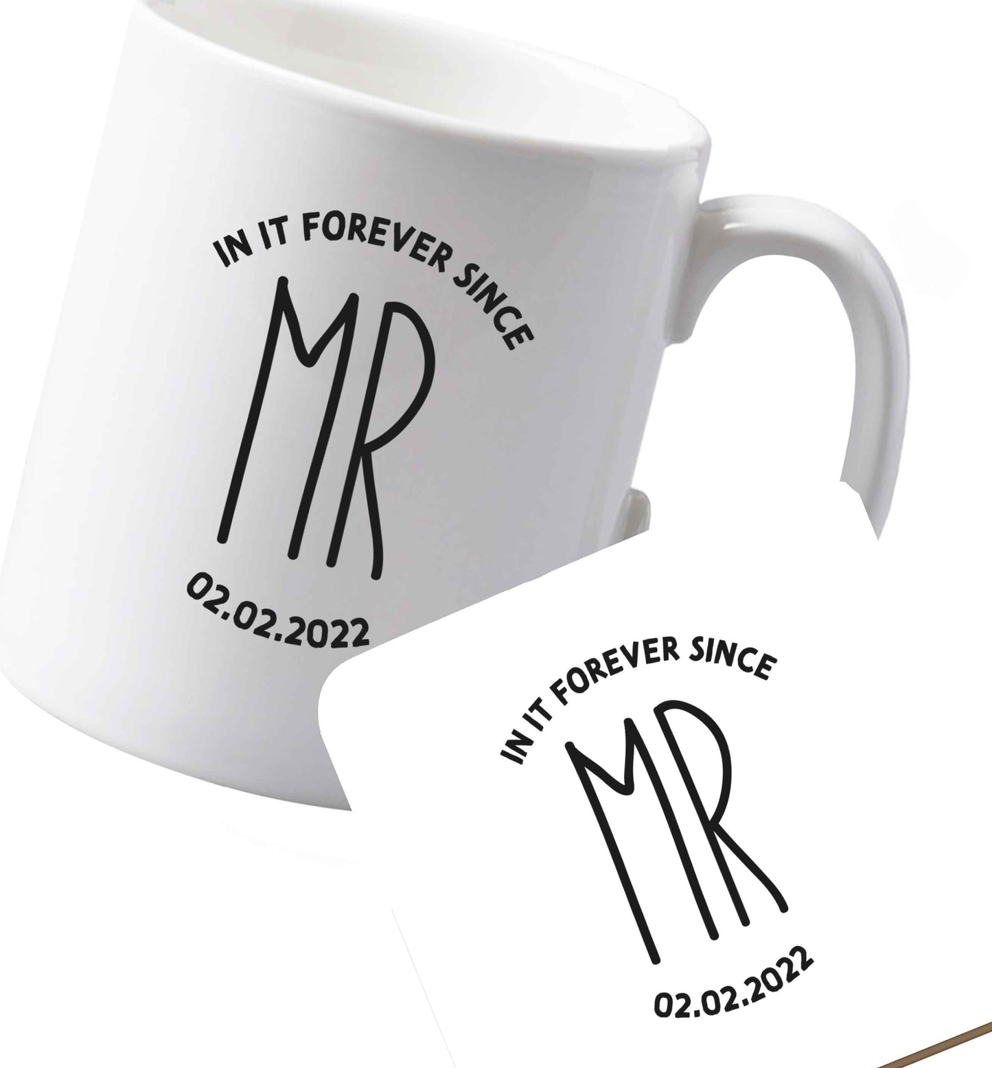 10 oz Ceramic mug and coaster Perfect wedding guest favours or hen party gifts! Personalised bridal floral wreath designs, any name, any role! both sides