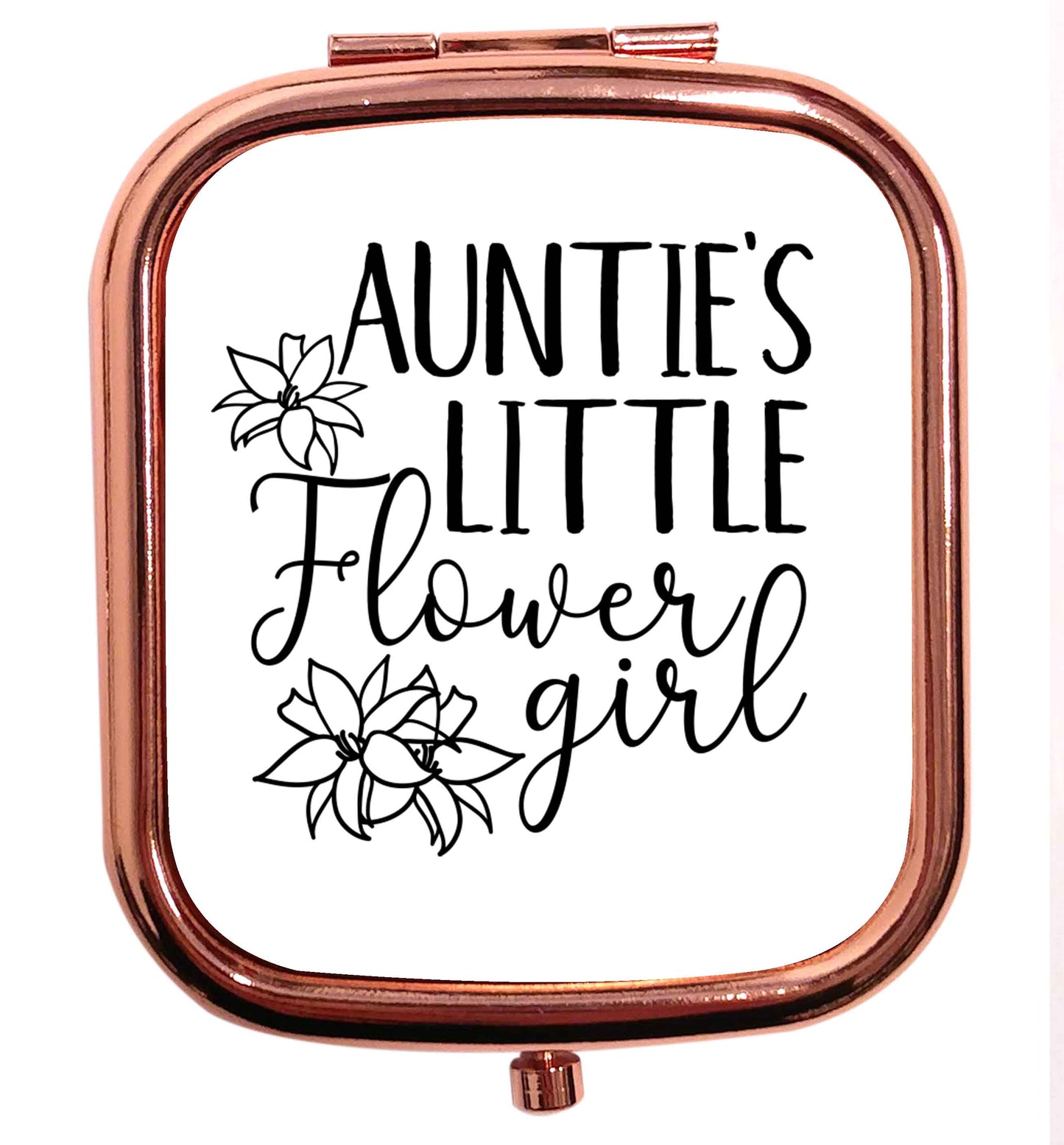 Perfect wedding guest favours or hen party gifts! Personalised bridal floral wreath designs, any name, any role! rose gold square pocket mirror