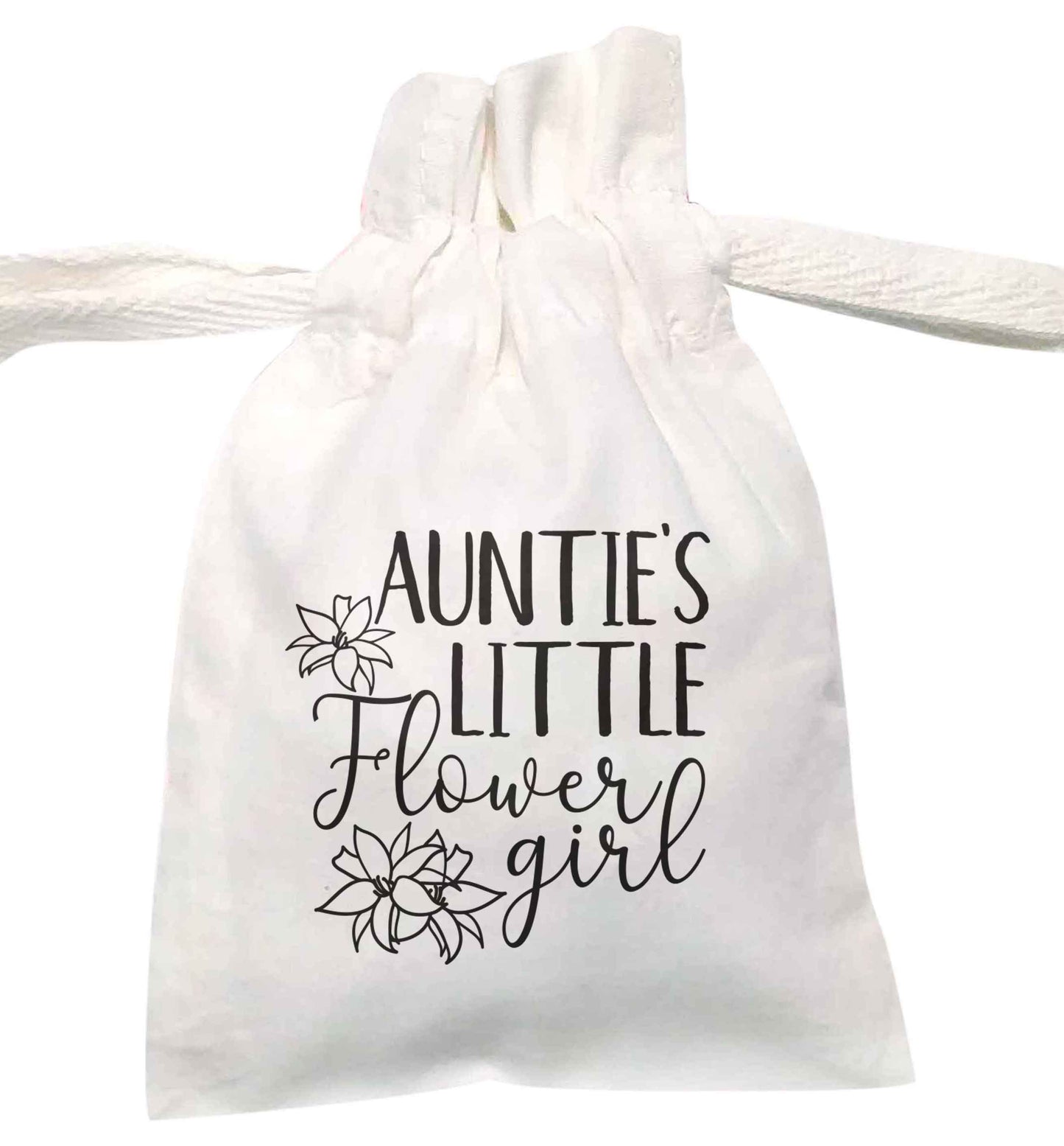 Aunties little flowergirl | XS - L | Pouch / Drawstring bag / Sack | Organic Cotton | Bulk discounts available!