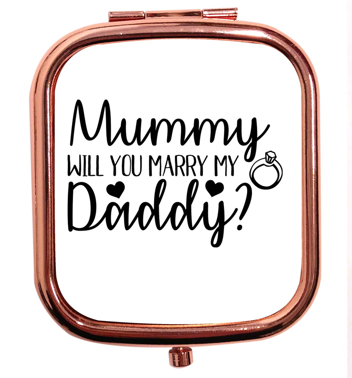 Looking for a unique way to pop the question? Why not let your kids do it! rose gold square pocket mirror