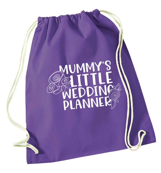 adorable wedding themed gifts for your mini wedding planner! purple drawstring bag