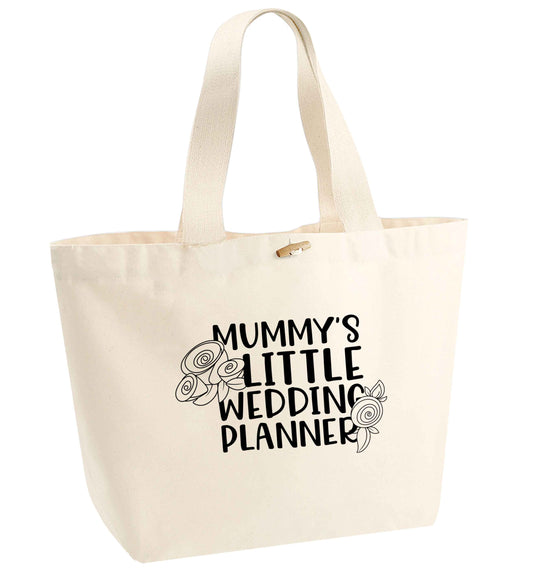 adorable wedding themed gifts for your mini wedding planner! organic cotton premium tote bag with wooden toggle in natural