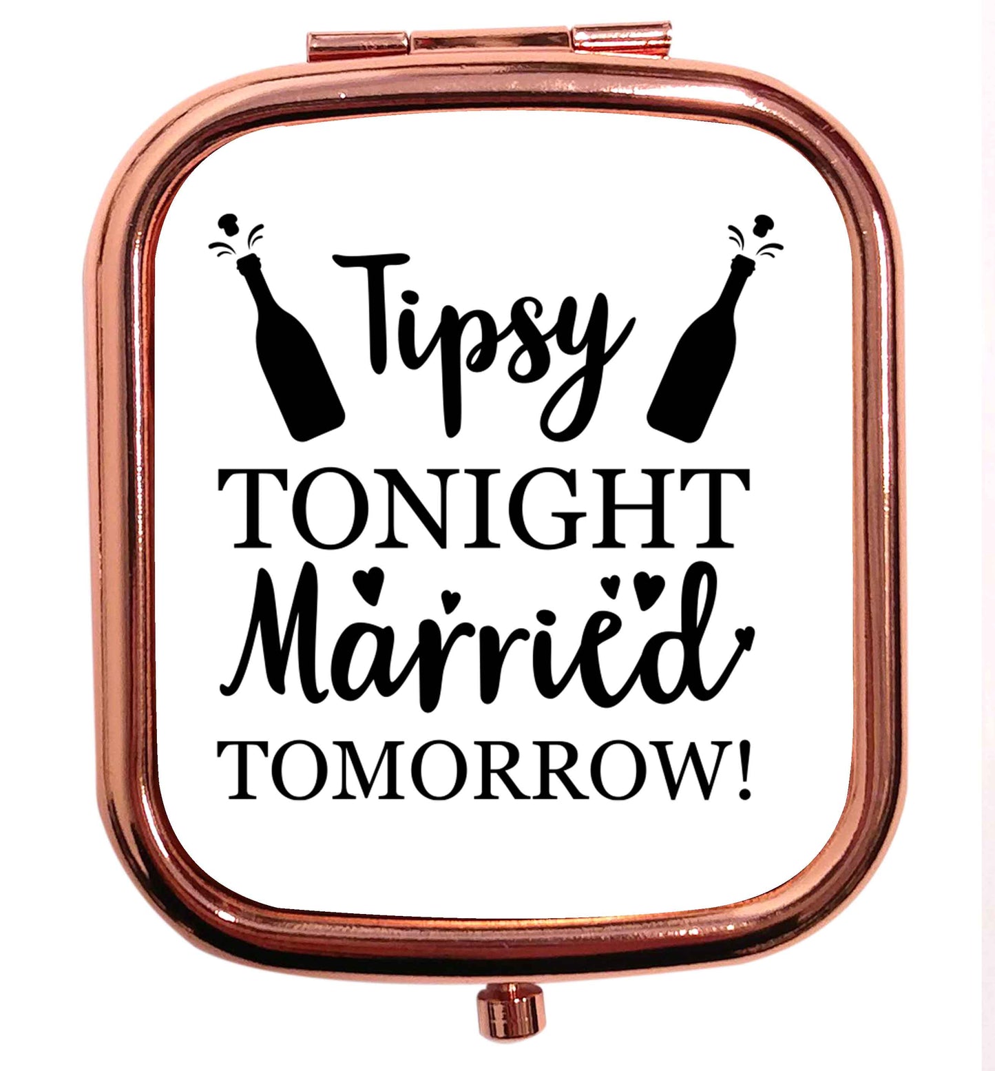 Personalised wedding thank you's Mr and Mrs wedding and date! Ideal wedding favours! rose gold square pocket mirror