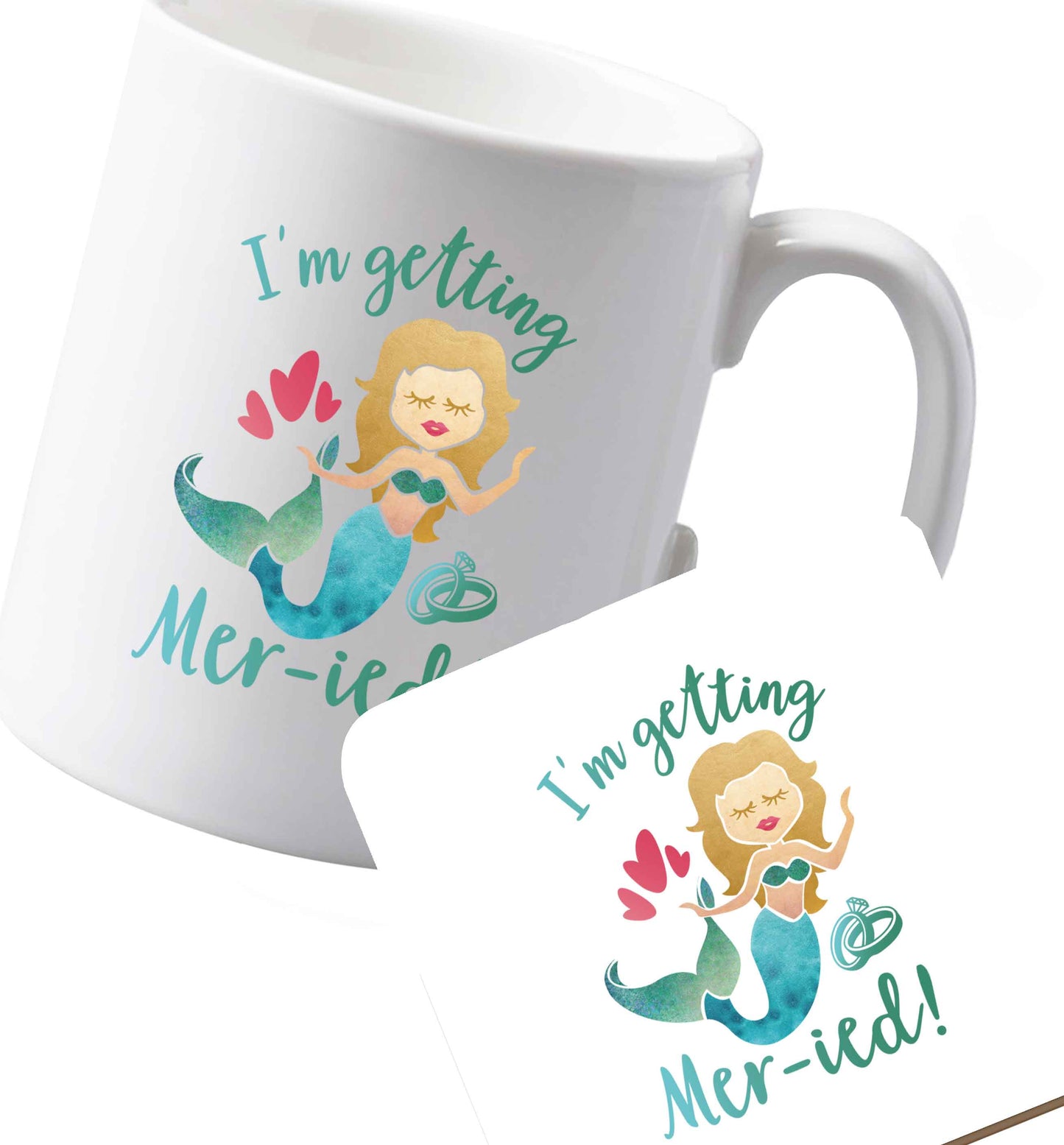10 oz Ceramic mug and coaster Personalised wedding thank you's Mr and Mrs wedding and date! Ideal wedding favours!   both sides