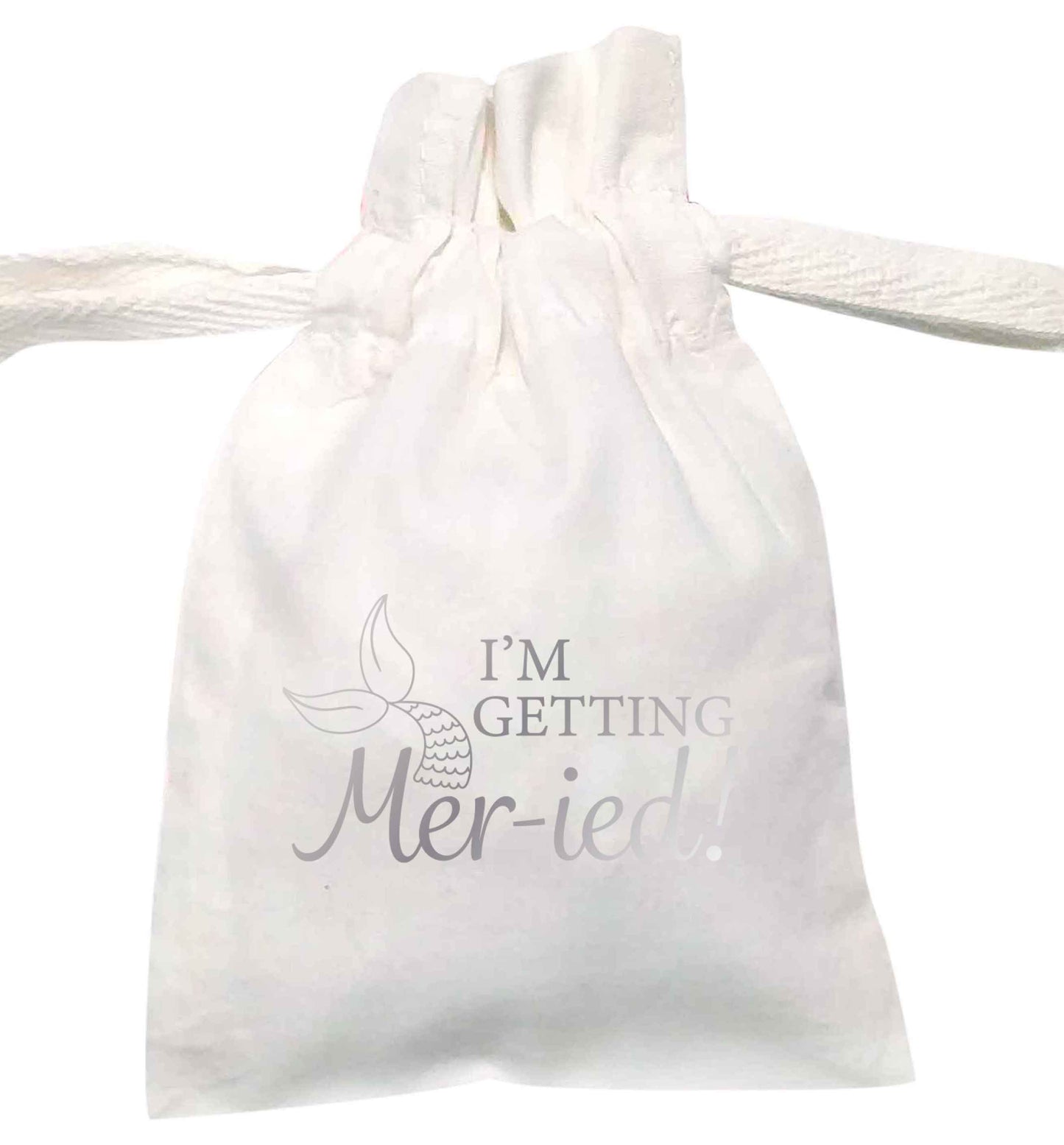 I'm getting mer-ied! Metallic silver | XS - L | Pouch / Drawstring bag / Sack | Organic Cotton | Bulk discounts available!