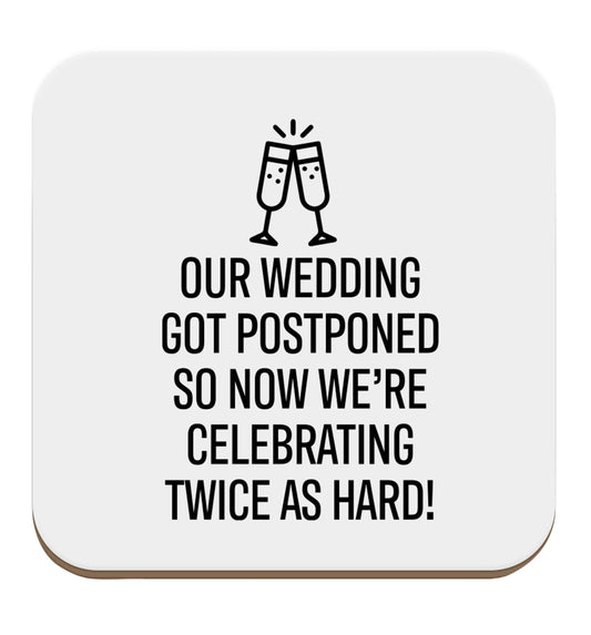 Postponed wedding? Sounds like an excuse to party twice as hard!  set of four coasters