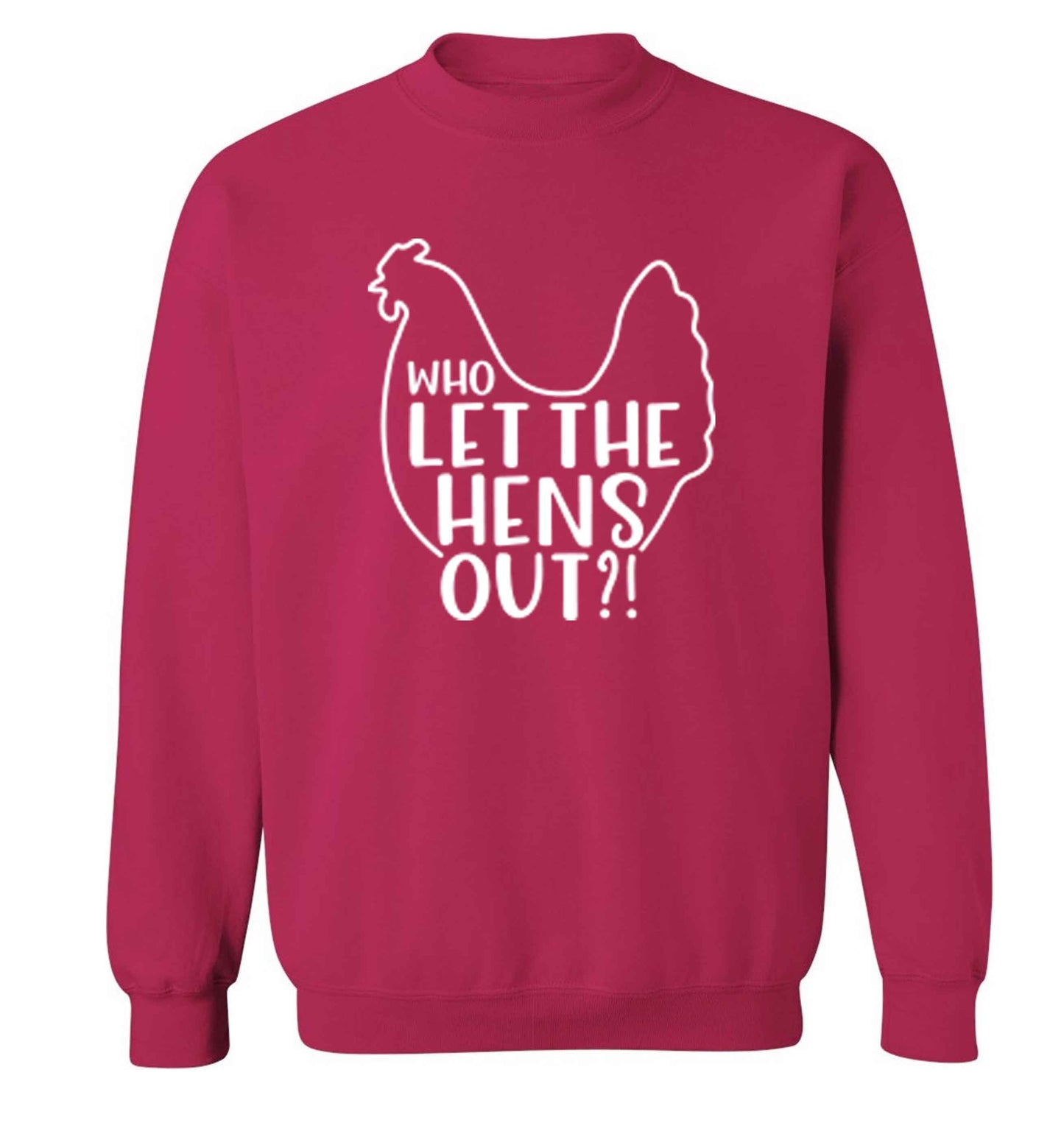 Who let the hens out adult's unisex pink sweater 2XL