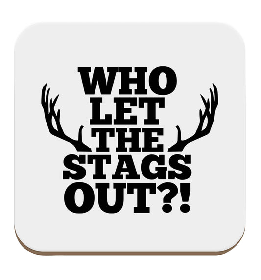 Who let the stags out set of four coasters