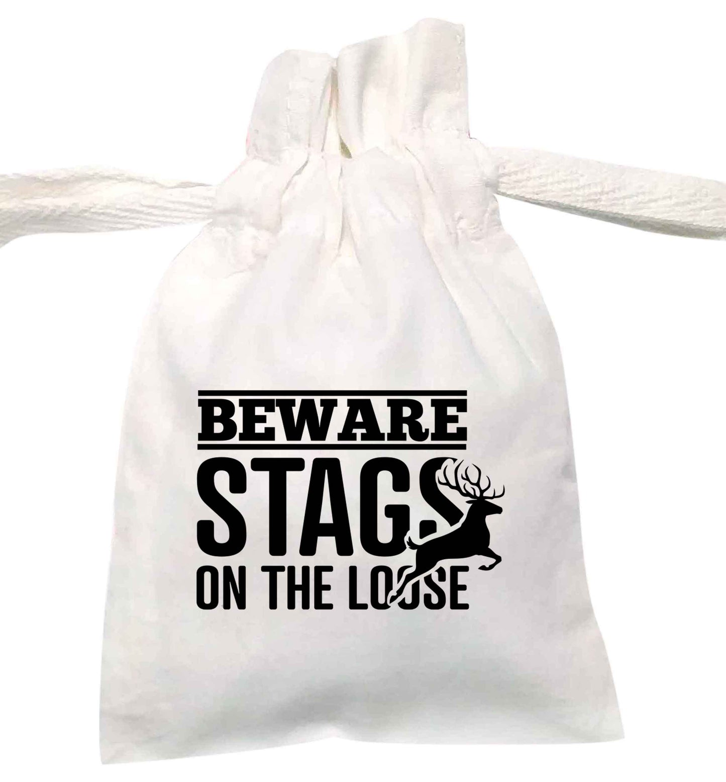Beware stags on the loose | XS - L | Pouch / Drawstring bag / Sack | Organic Cotton | Bulk discounts available!