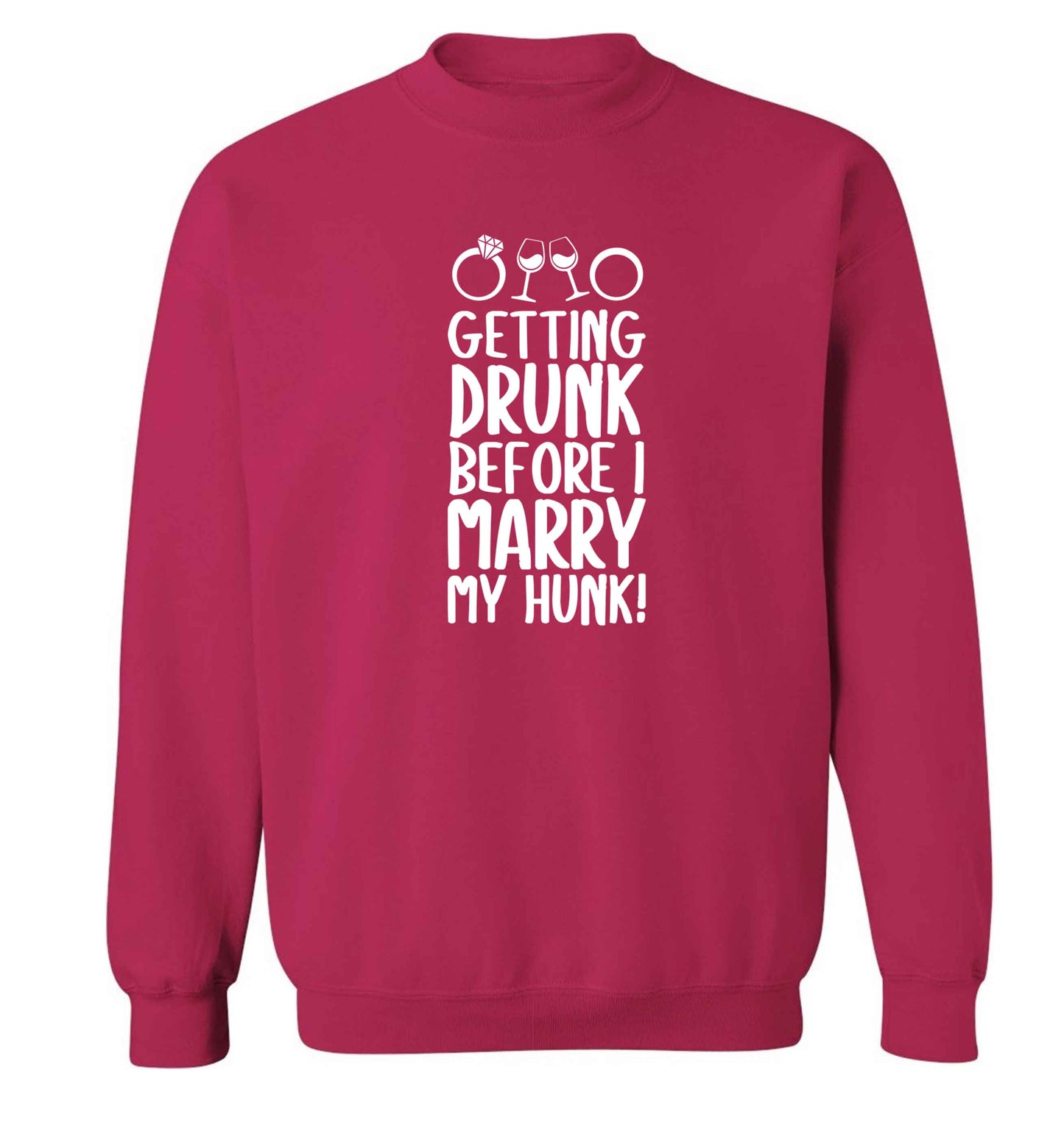 Getting drunk before I marry my hunk adult's unisex pink sweater 2XL