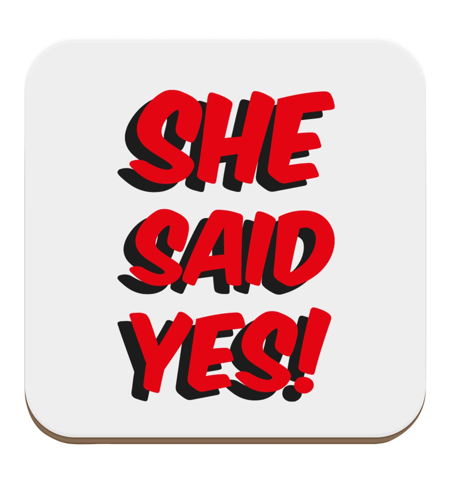She said yes set of four coasters