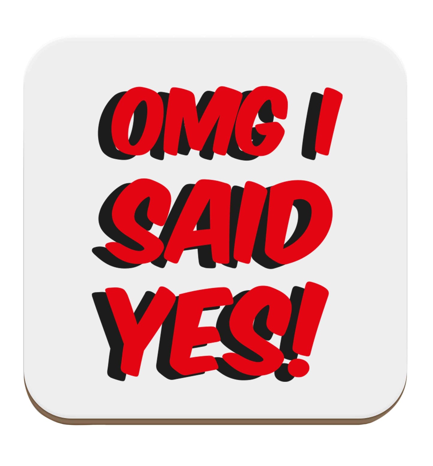 Omg I said yes set of four coasters