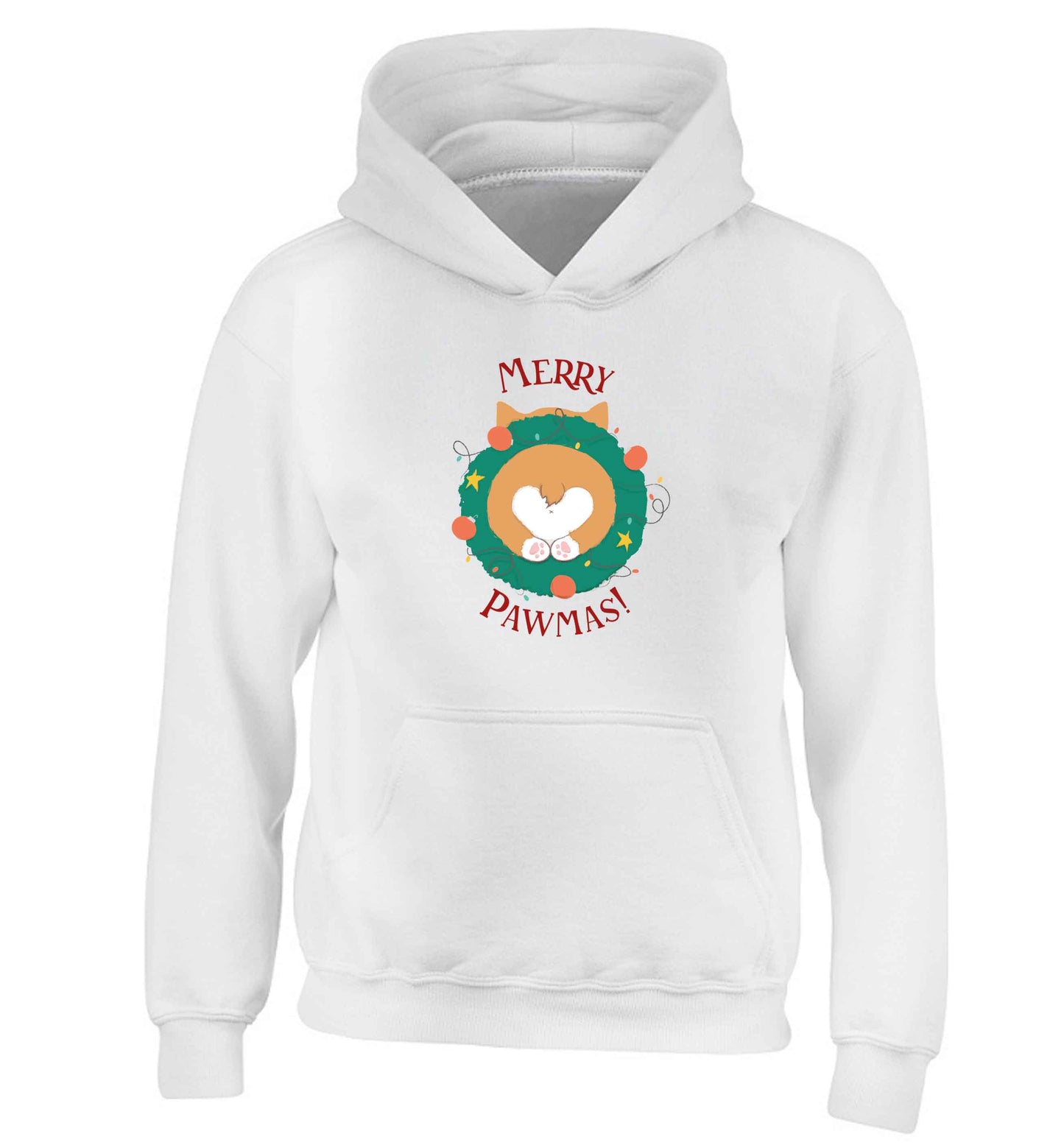 Merry Pawmas children's white hoodie 12-13 Years