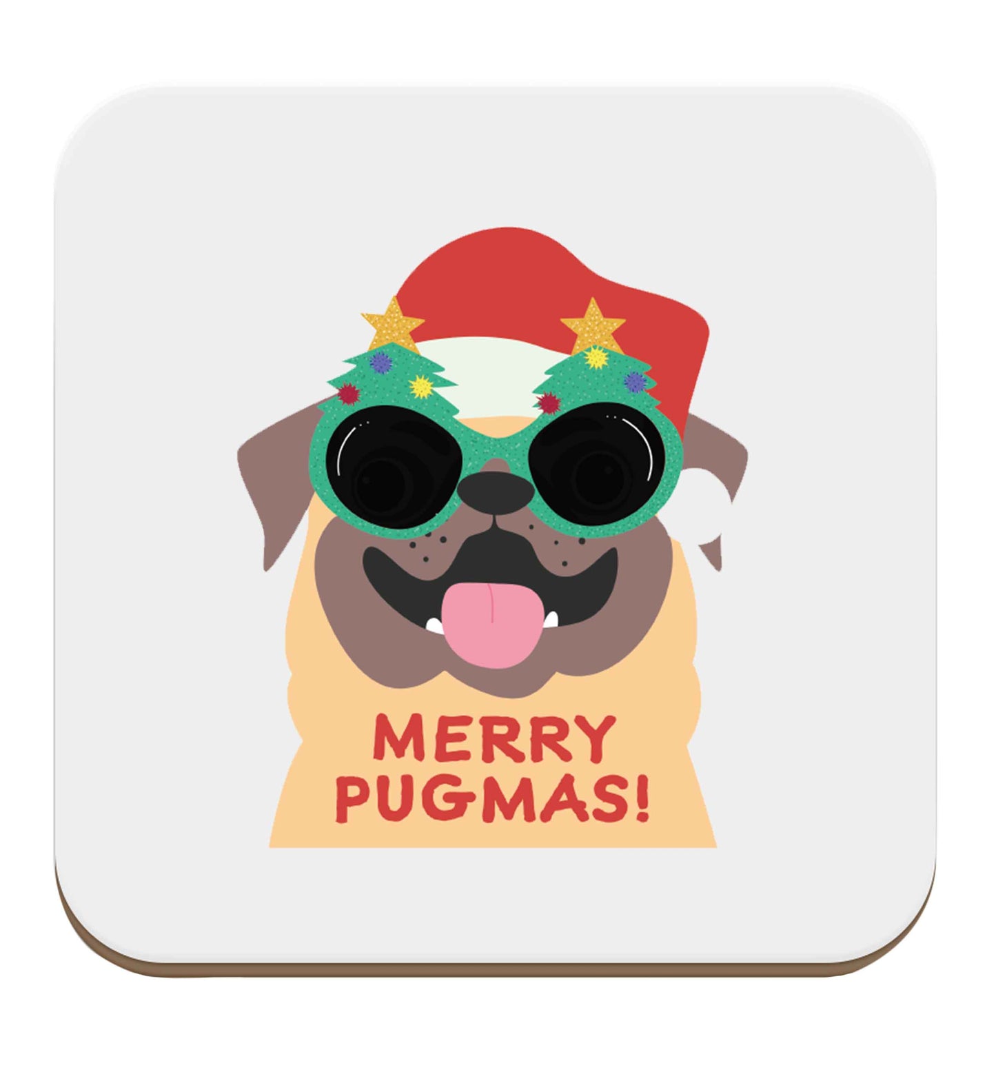 Merry Pugmas set of four coasters