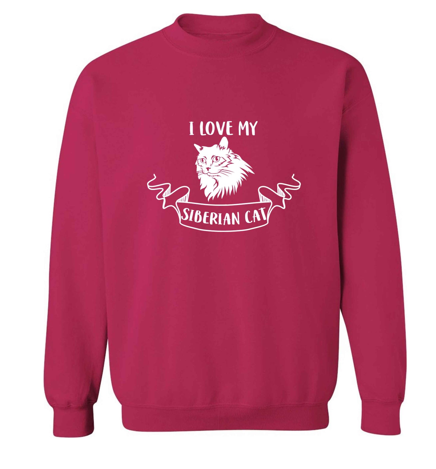 I love my siberian cat adult's unisex pink sweater 2XL