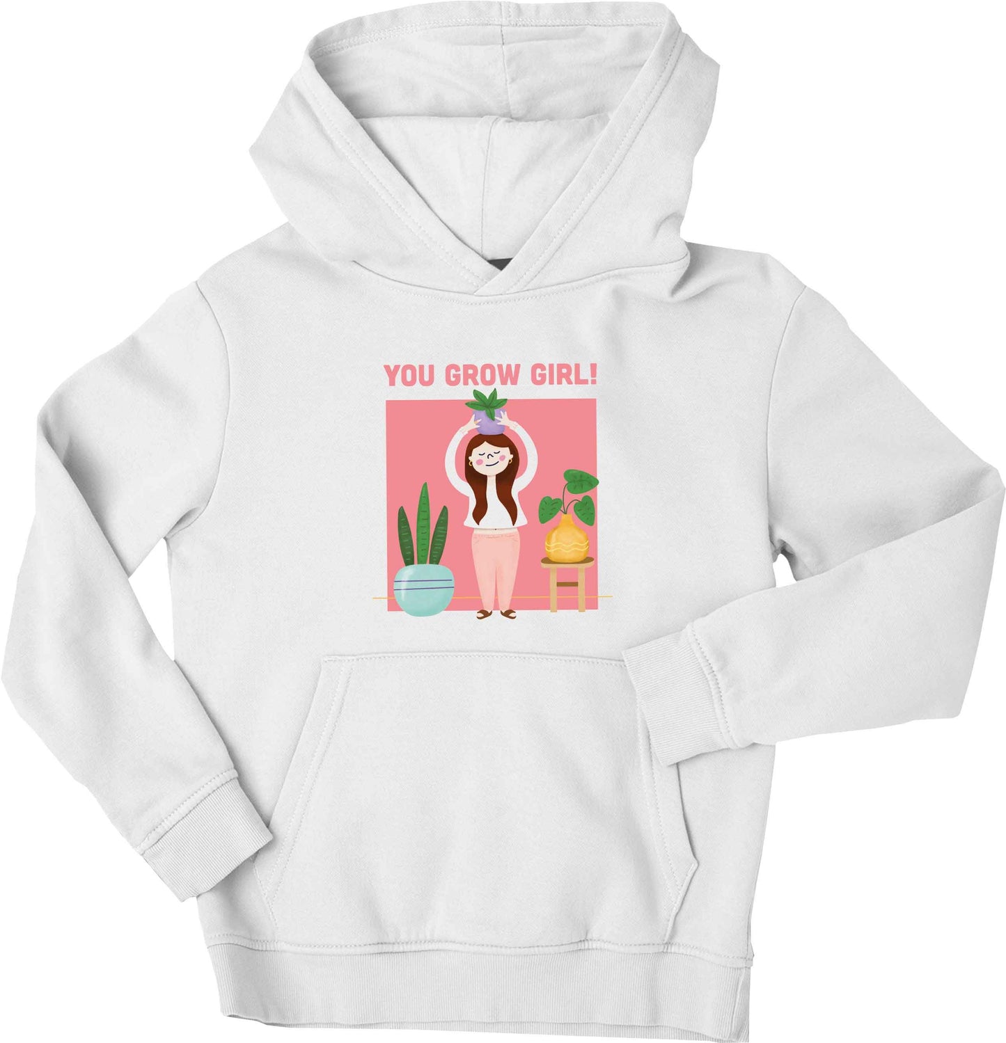 You grow girl children's white hoodie 12-13 Years