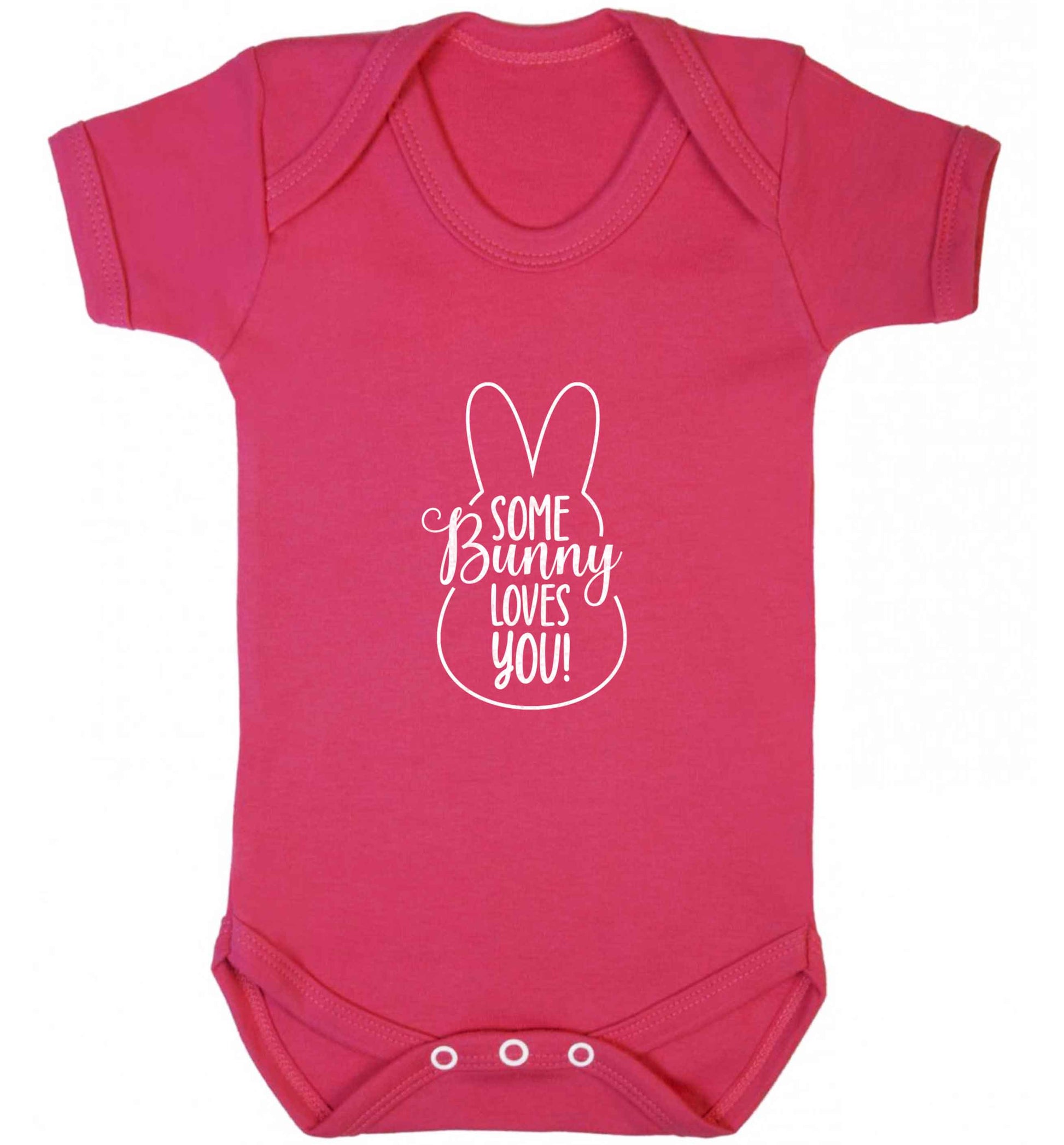Some bunny loves you baby vest dark pink 18-24 months