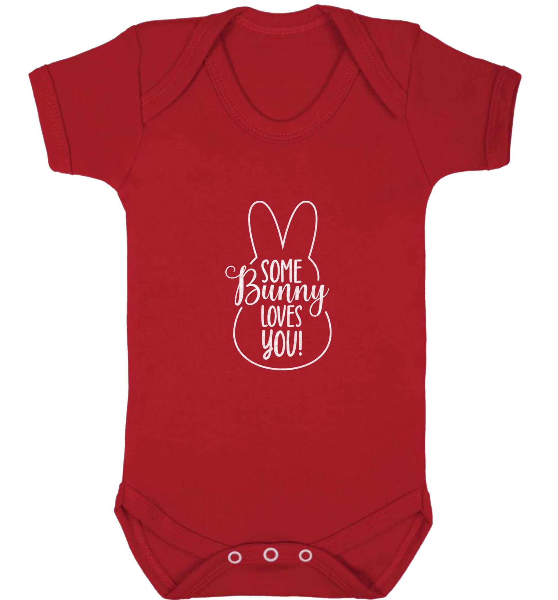 Some bunny loves you baby vest red 18-24 months