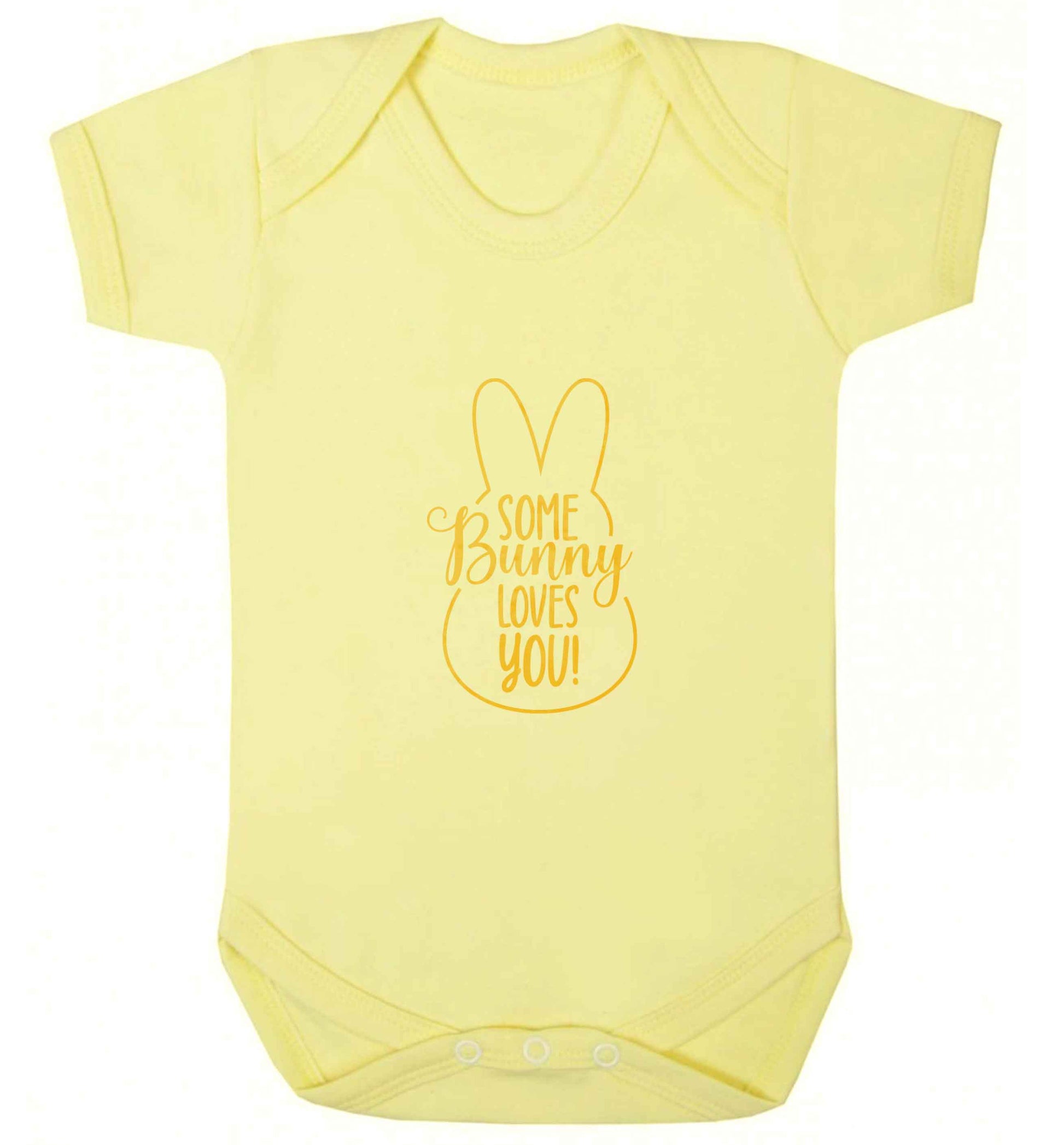 Some bunny loves you baby vest pale yellow 18-24 months
