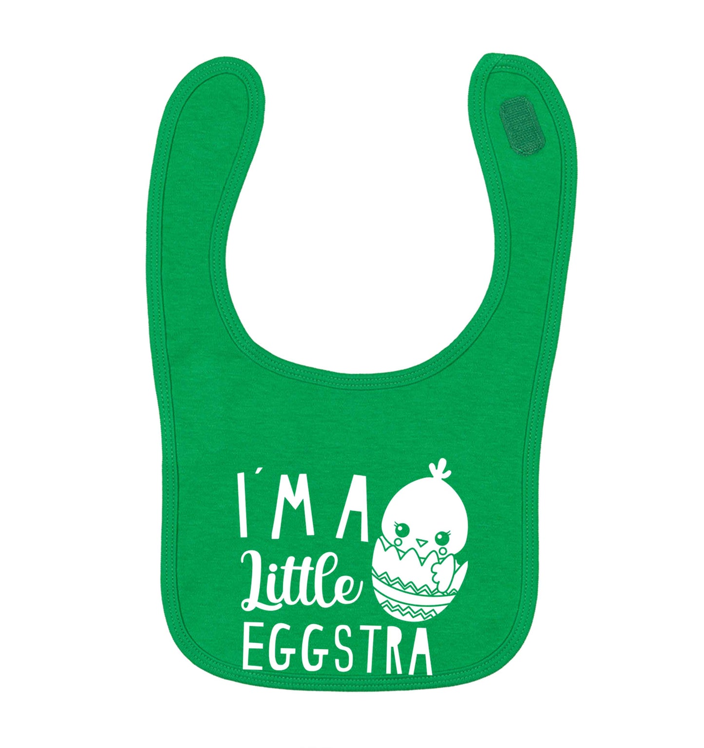 I'm a little eggstra green baby bib