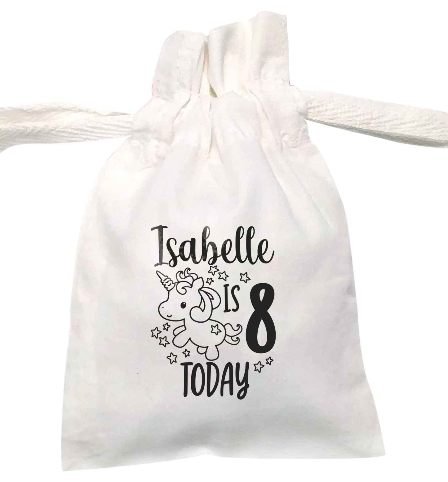 Today I am - Personalise with any name or age! Birthday unicorn | XS - L | Pouch / Drawstring bag / Sack | Organic Cotton | Bulk discounts available!