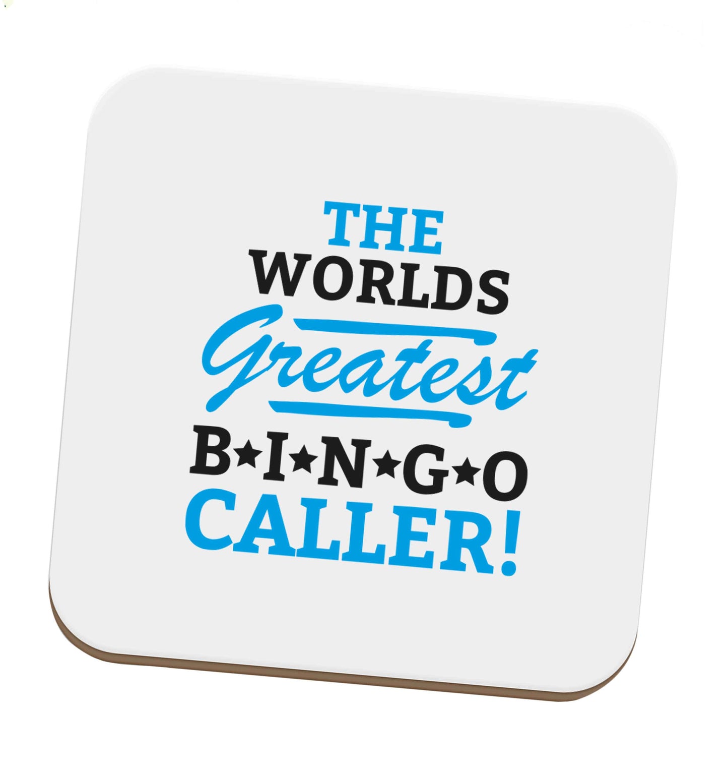 Worlds greatest bingo caller set of four coasters