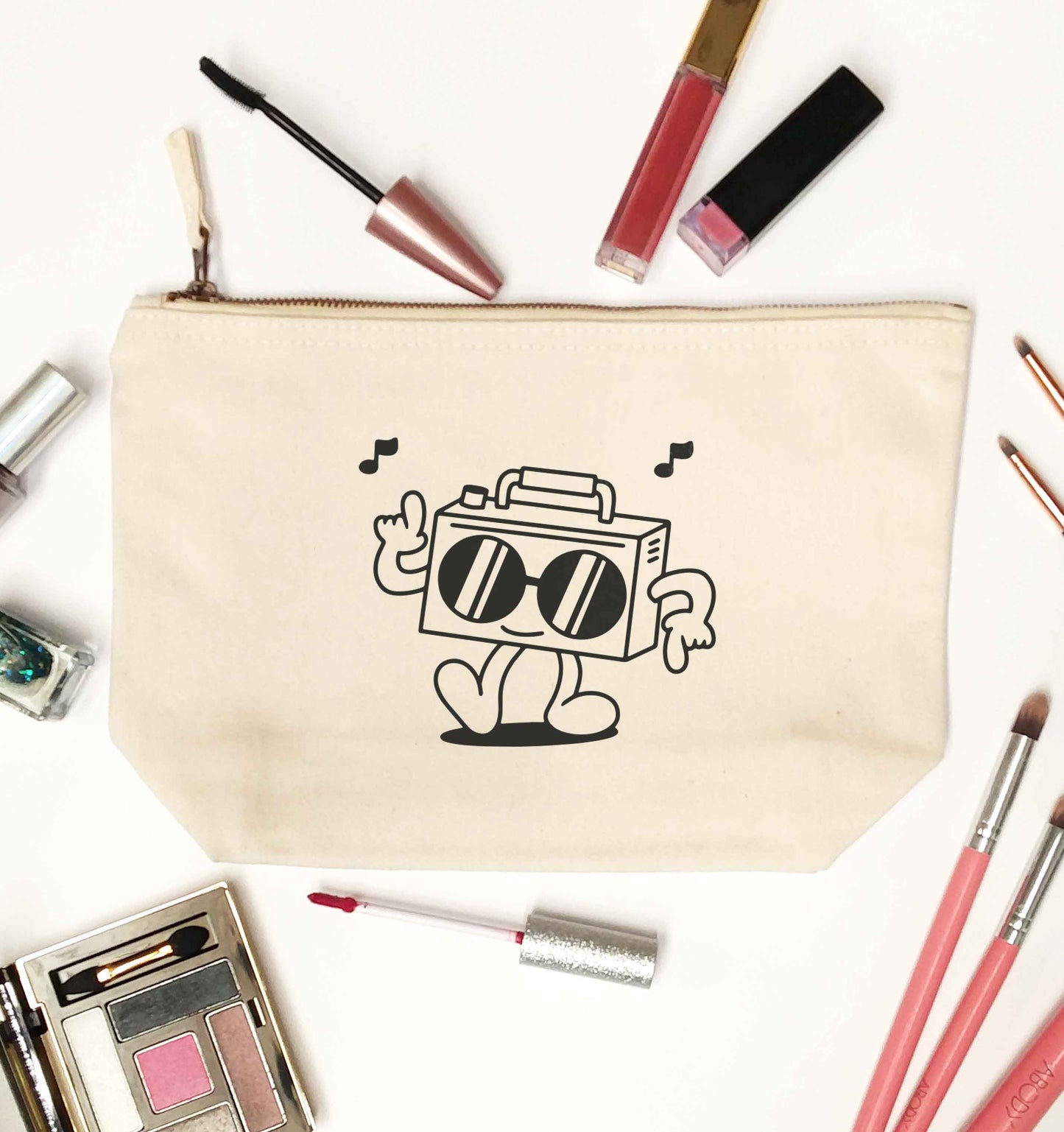 Boombox natural makeup bag