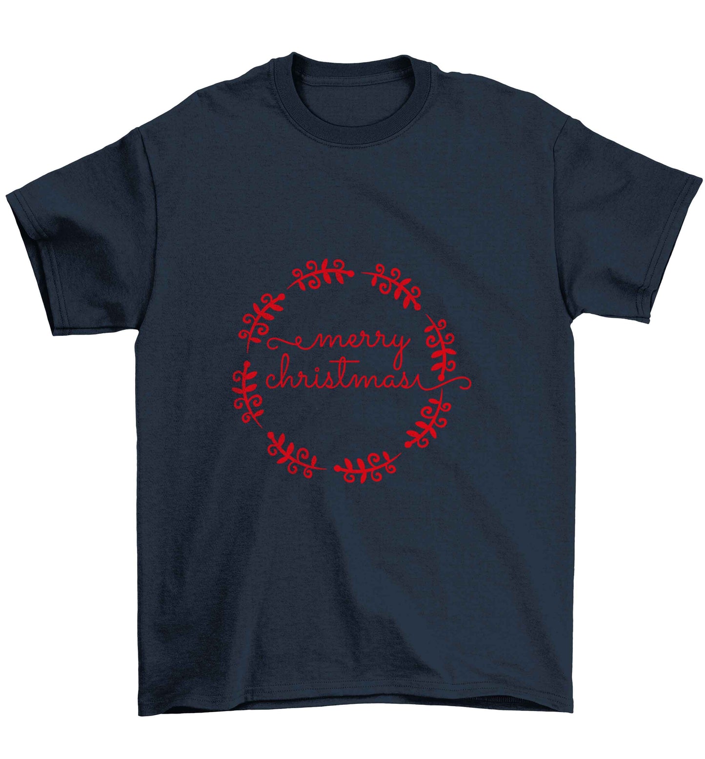 Merry christmas Children's navy Tshirt 12-13 Years