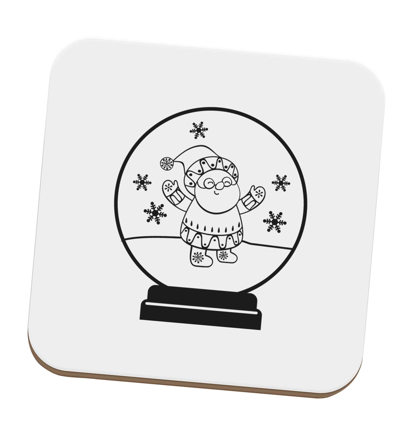 Santa snowglobe set of four coasters