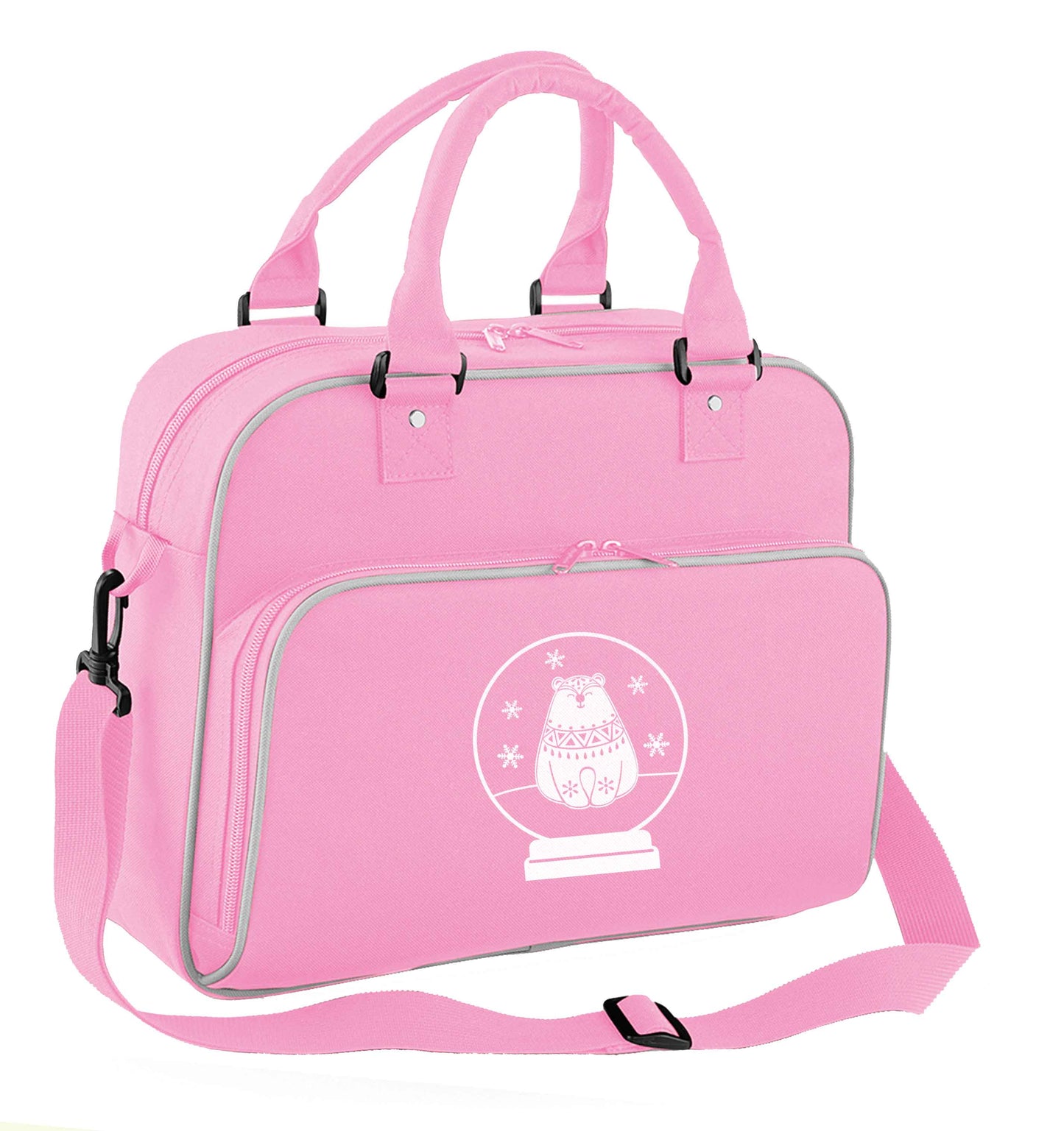 Polar Bear Snowglobe children's dance bag baby pink
