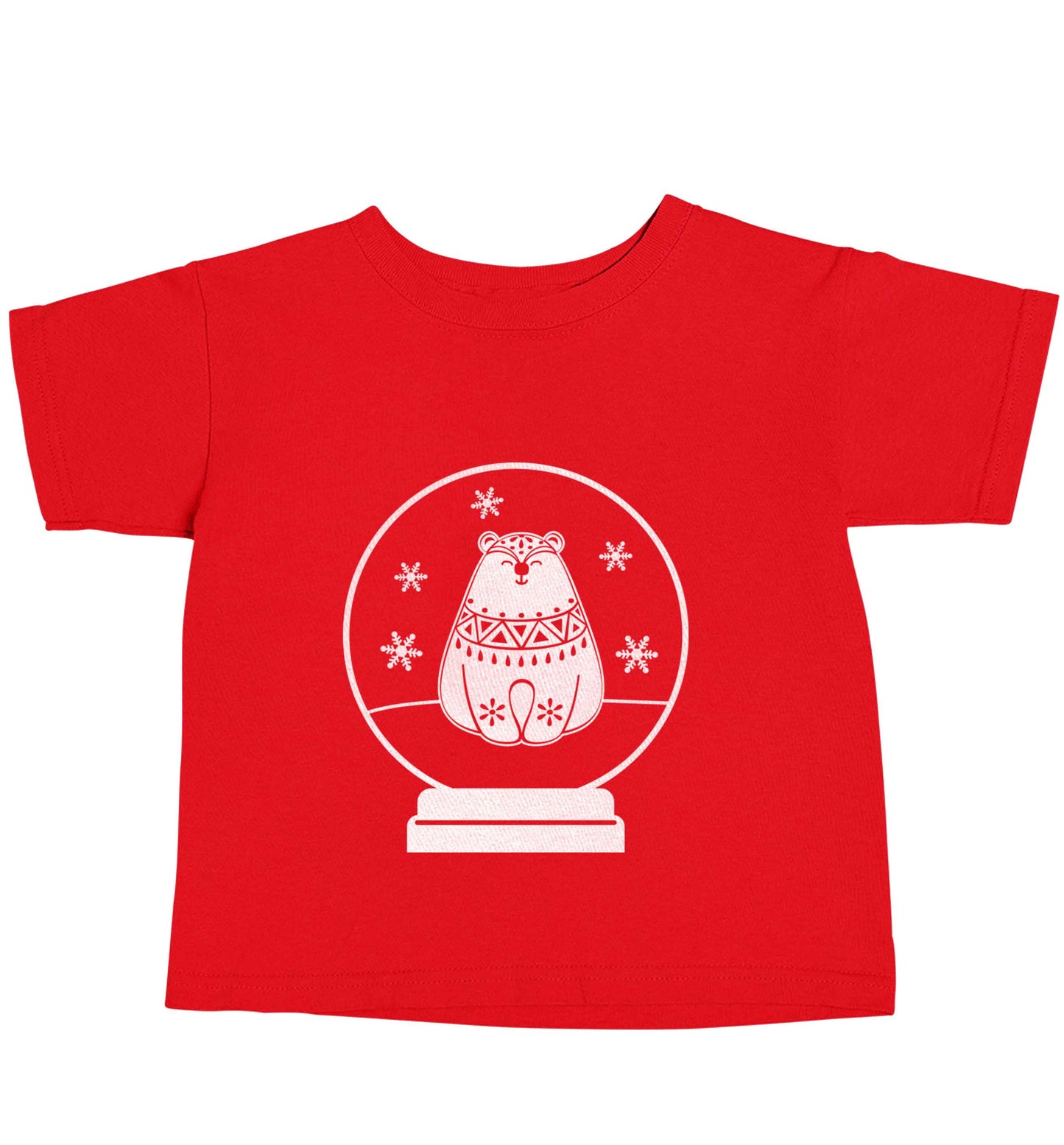 Polar Bear Snowglobe red baby toddler Tshirt 2 Years