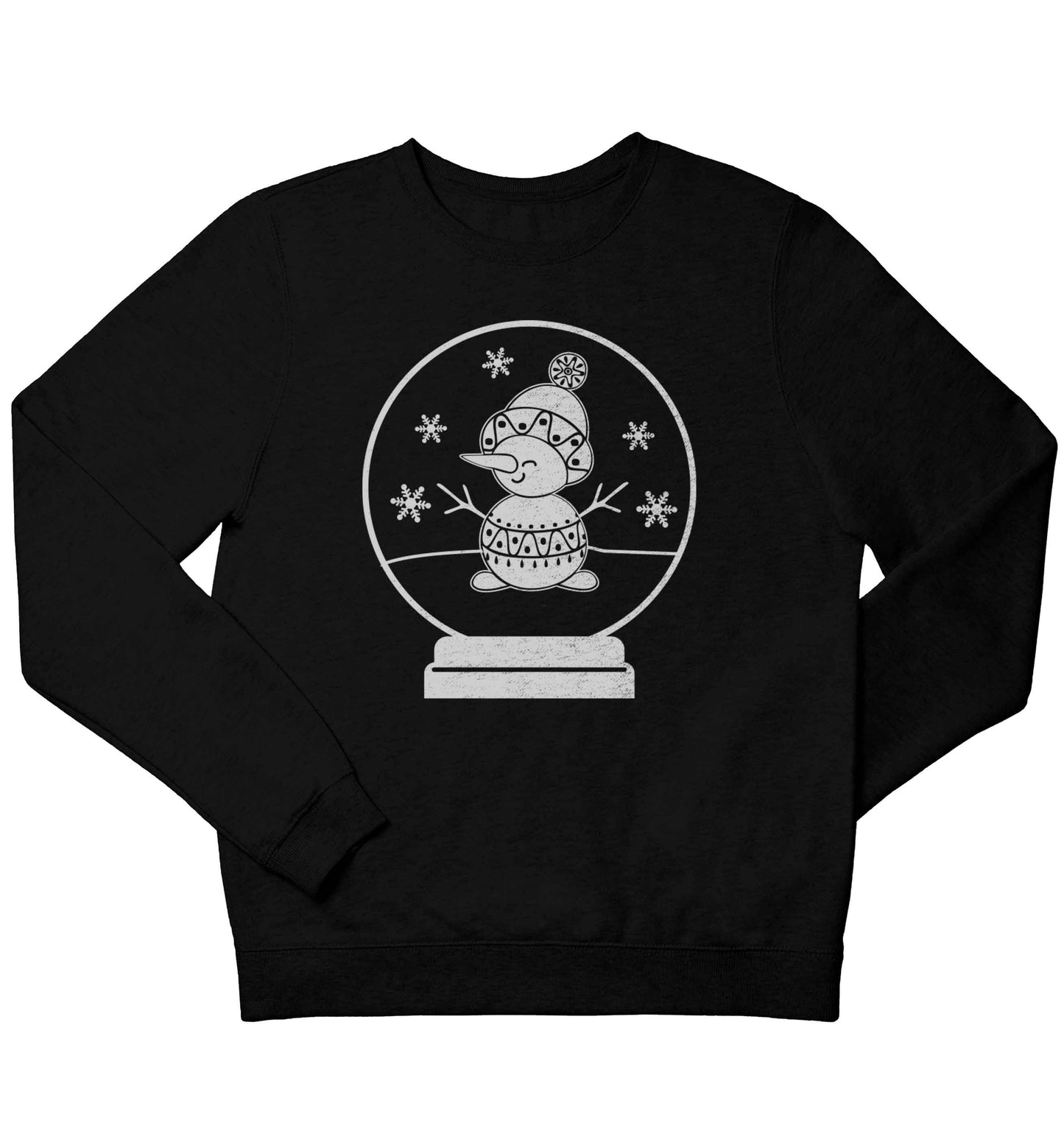 Snowman Snowglobe children's black sweater 12-13 Years