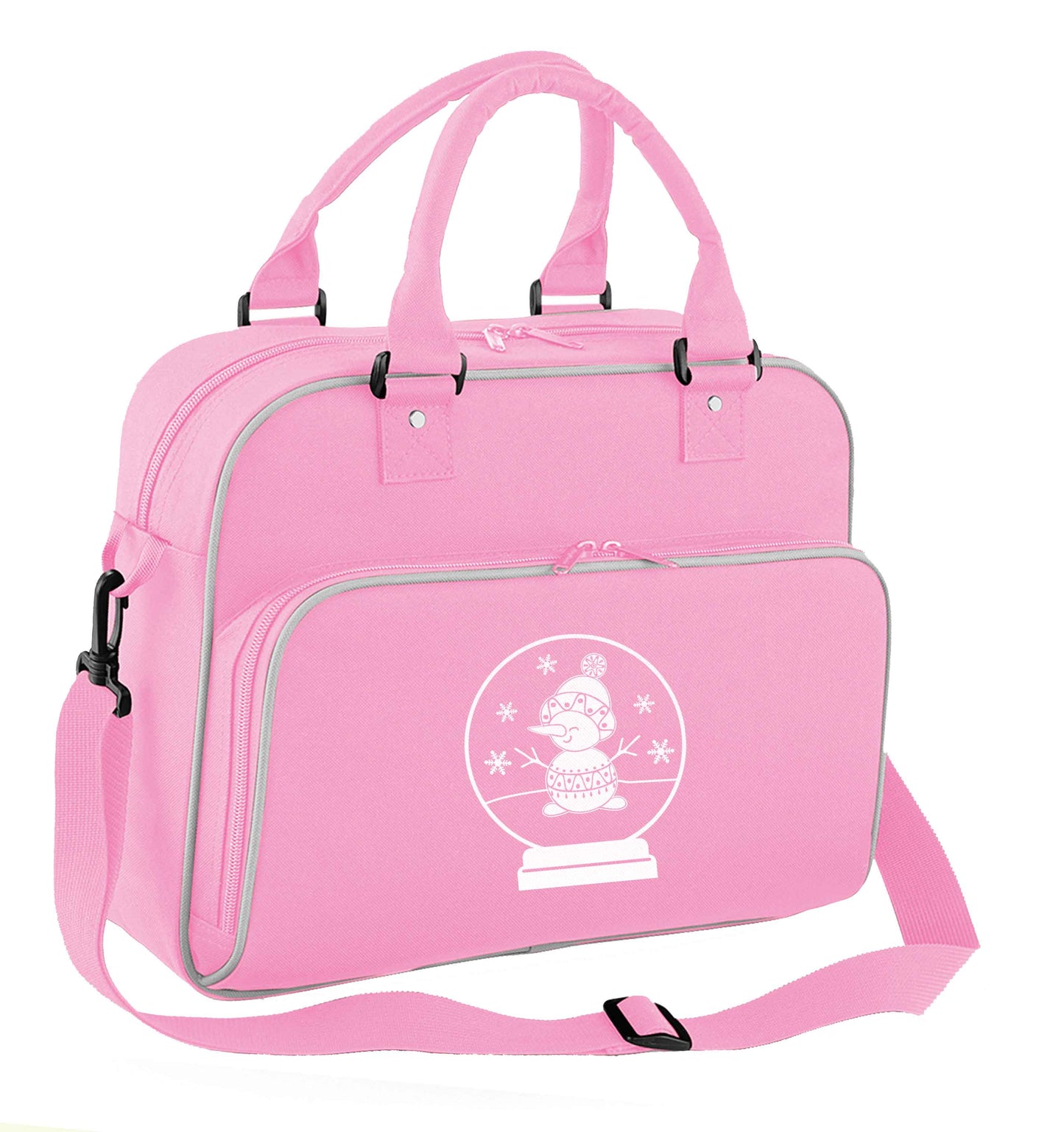 Snowman Snowglobe children's dance bag baby pink