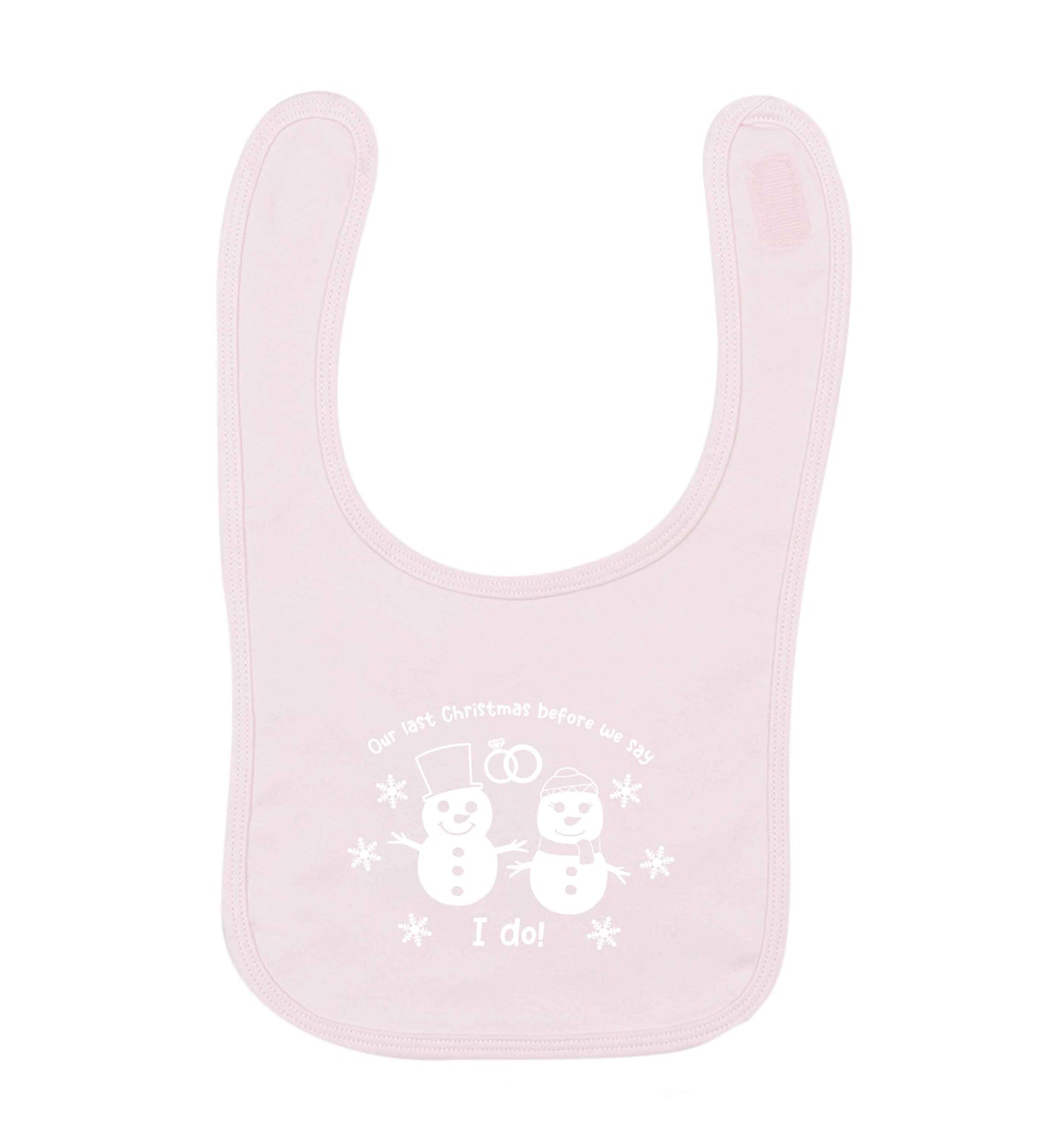 Last Christmas before we say I do pale pink baby bib