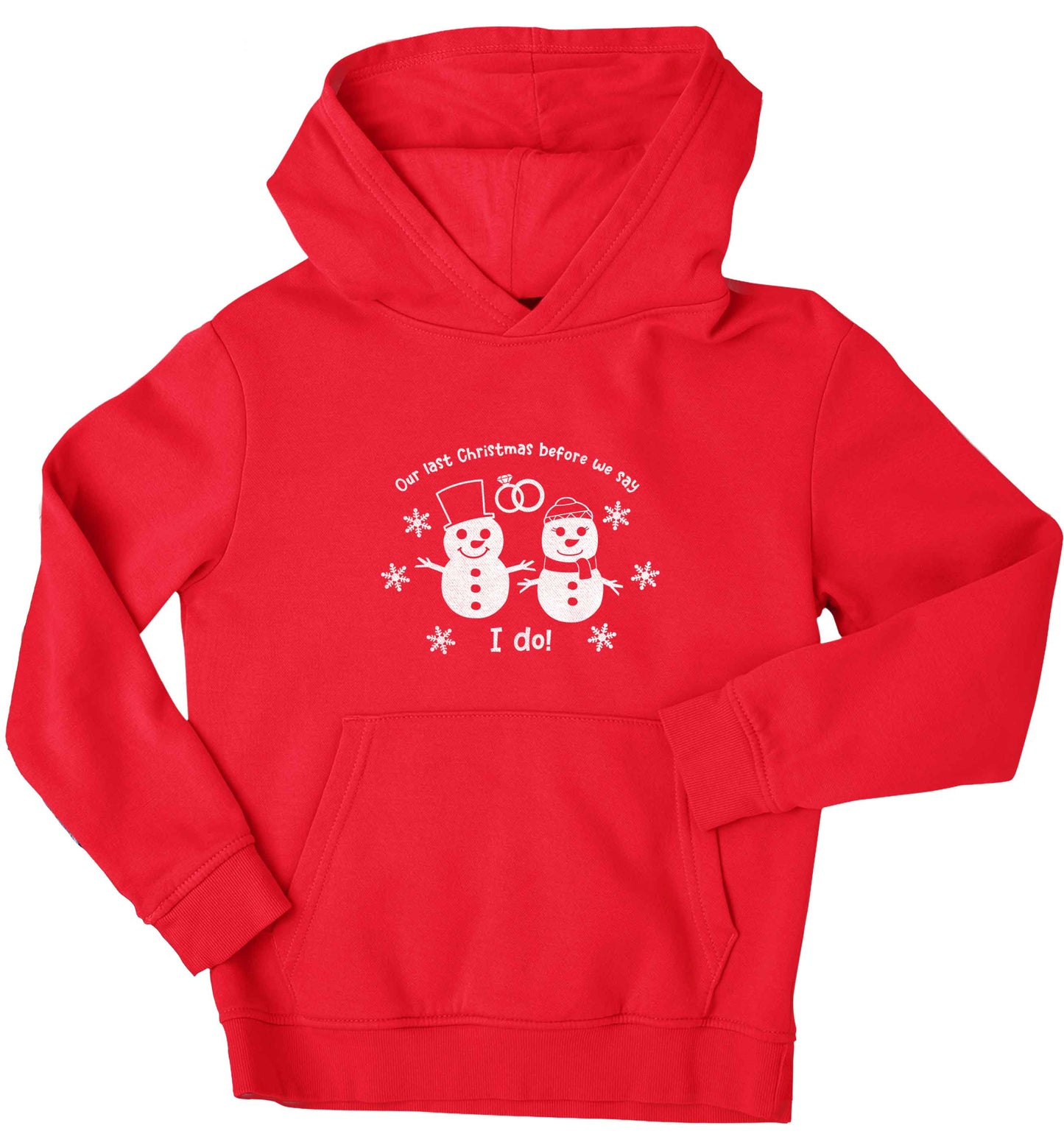 Last Christmas before we say I do children's red hoodie 12-13 Years