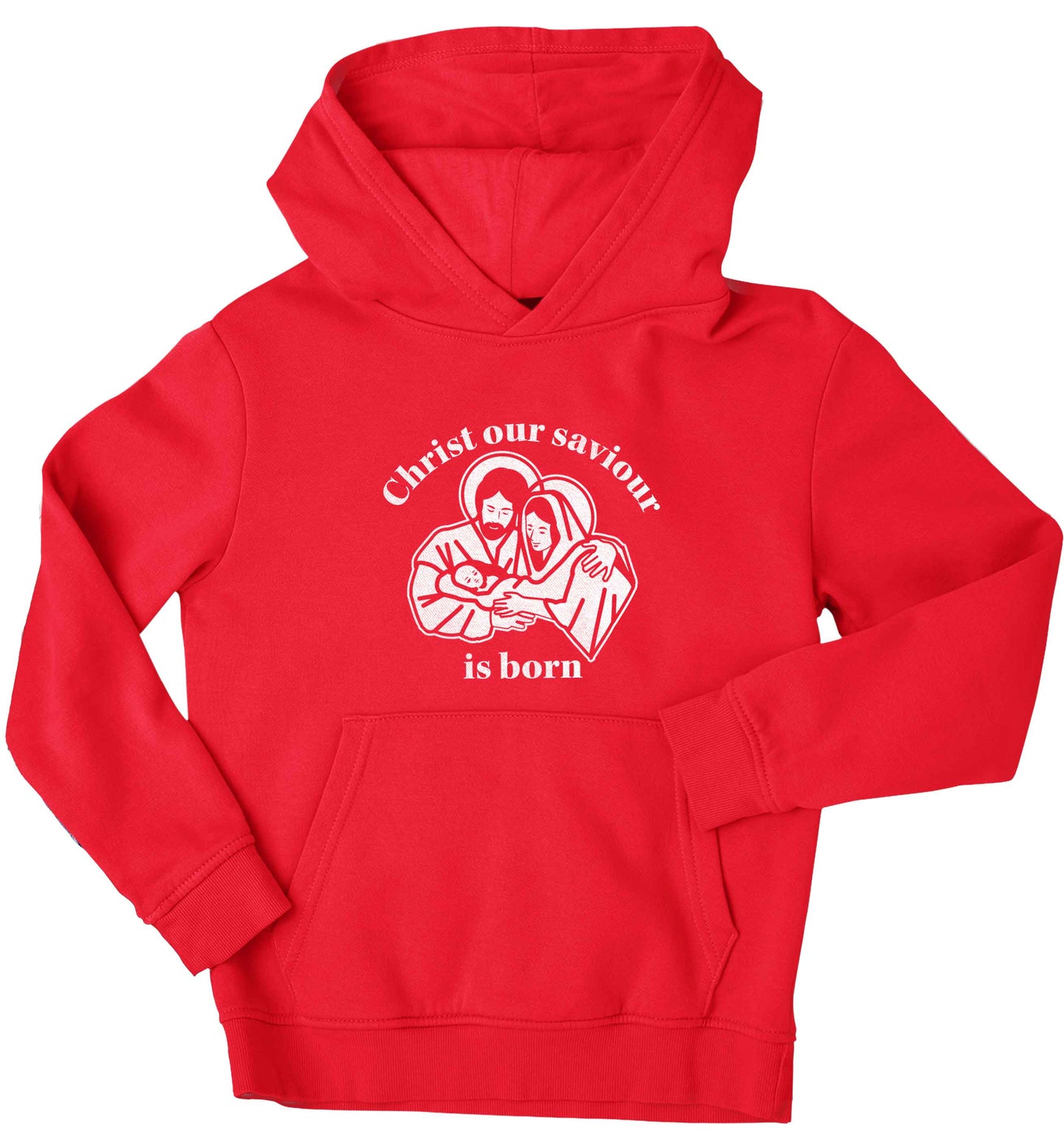 Christ our saviour is born children's red hoodie 12-13 Years