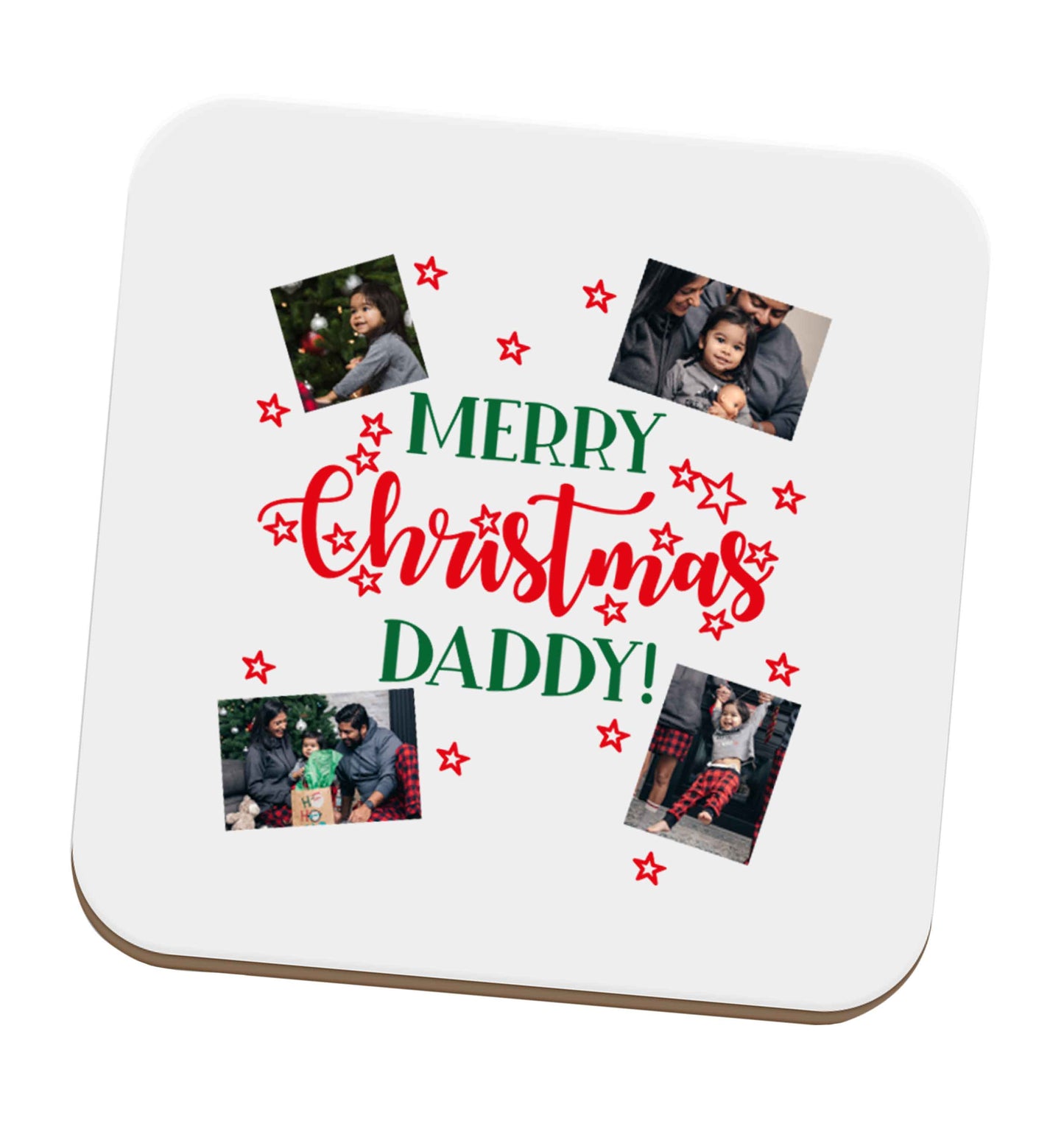 Merry Christmas daddy set of four coasters