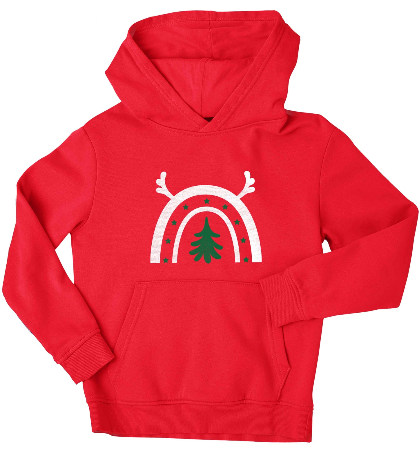 Christmas rainbow children's red hoodie 12-13 Years