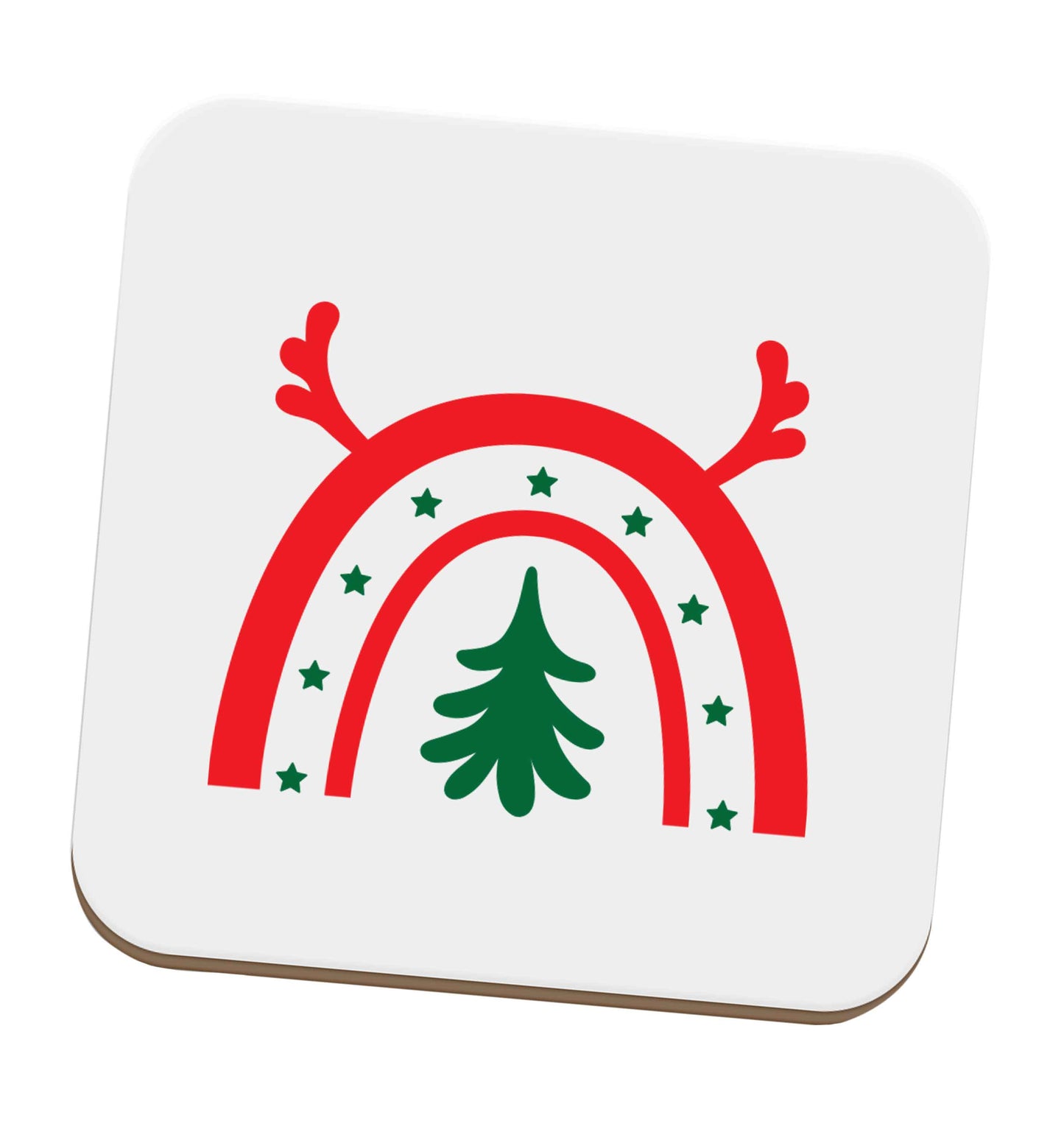 Christmas rainbow set of four coasters
