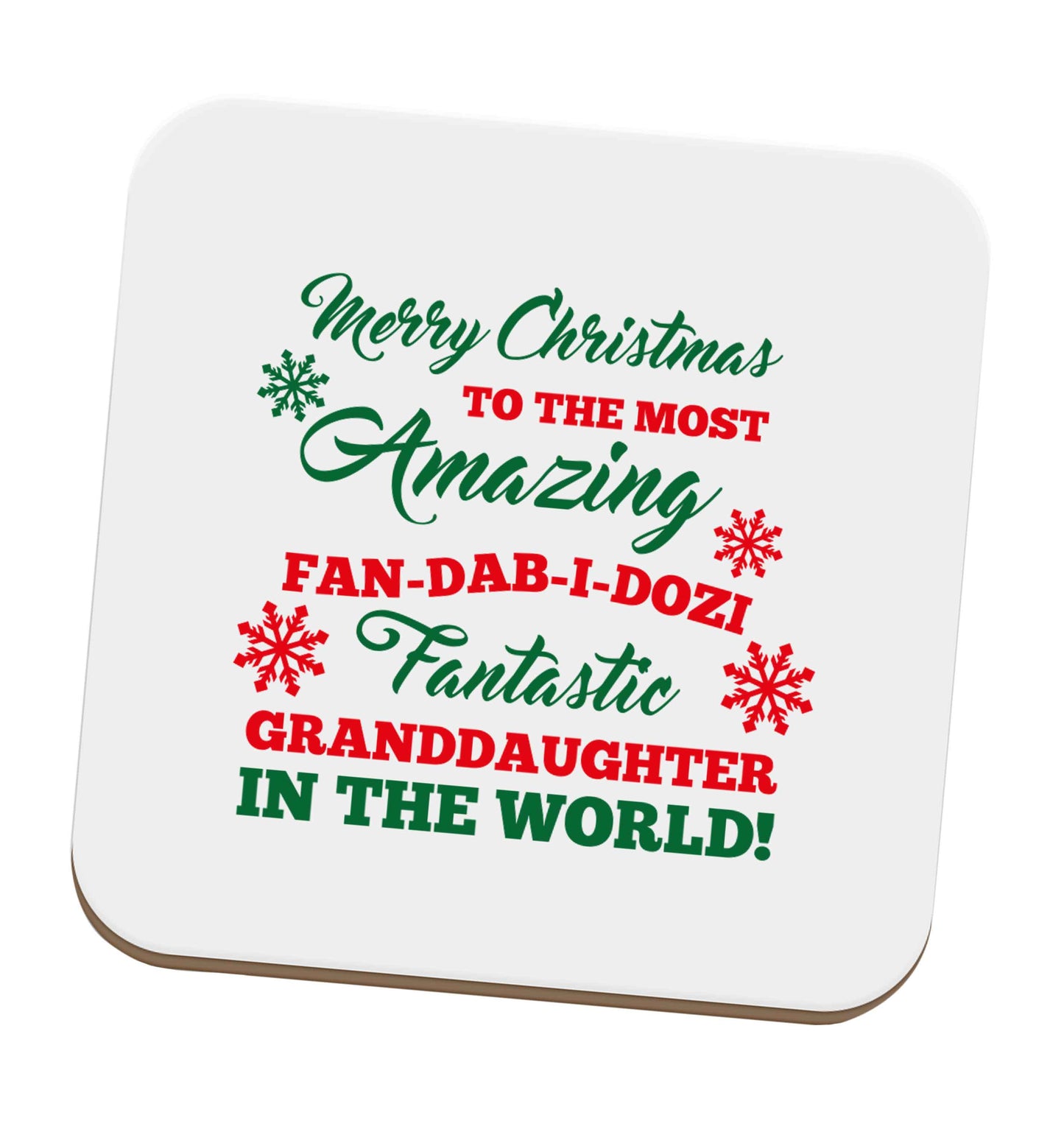 Merry Christmas to the most amazing fan-dab-i-dozi fantasic Granddaughter in the world set of four coasters