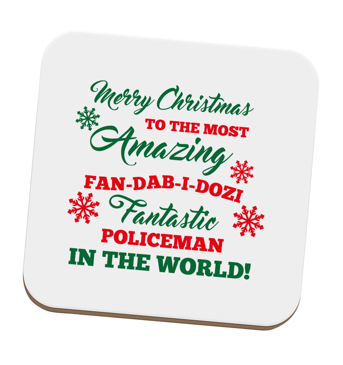 Merry Christmas to the most amazing policeman in the world! set of four coasters