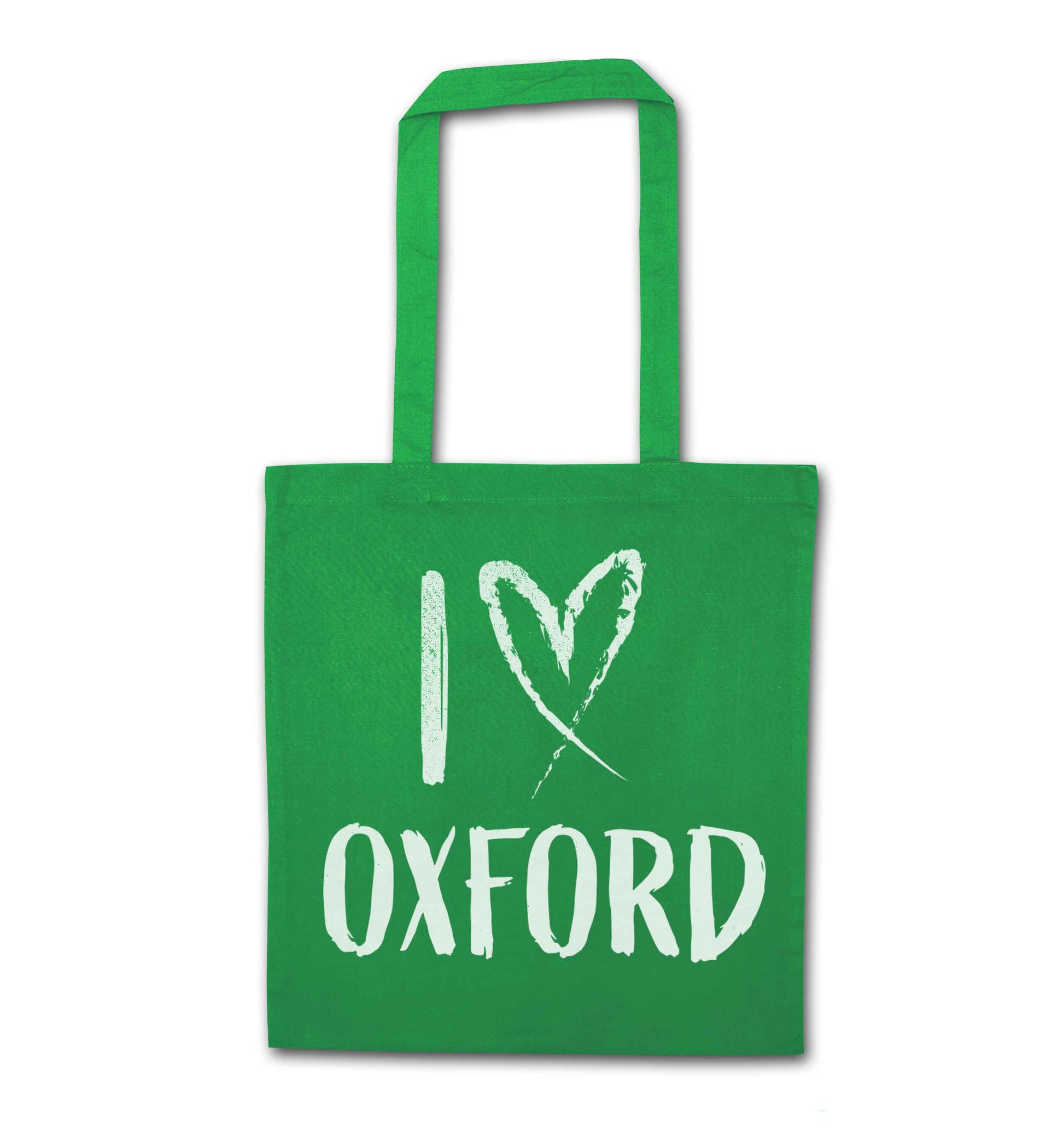 I love Oxford green tote bag