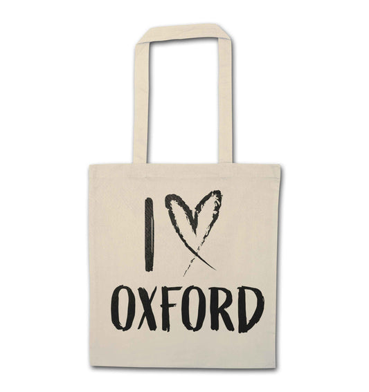 I love Oxford natural tote bag