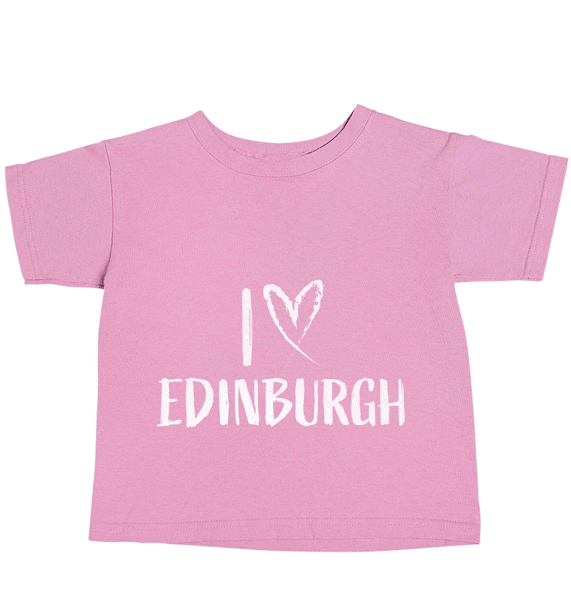 I love Edinburgh light pink baby toddler Tshirt 2 Years