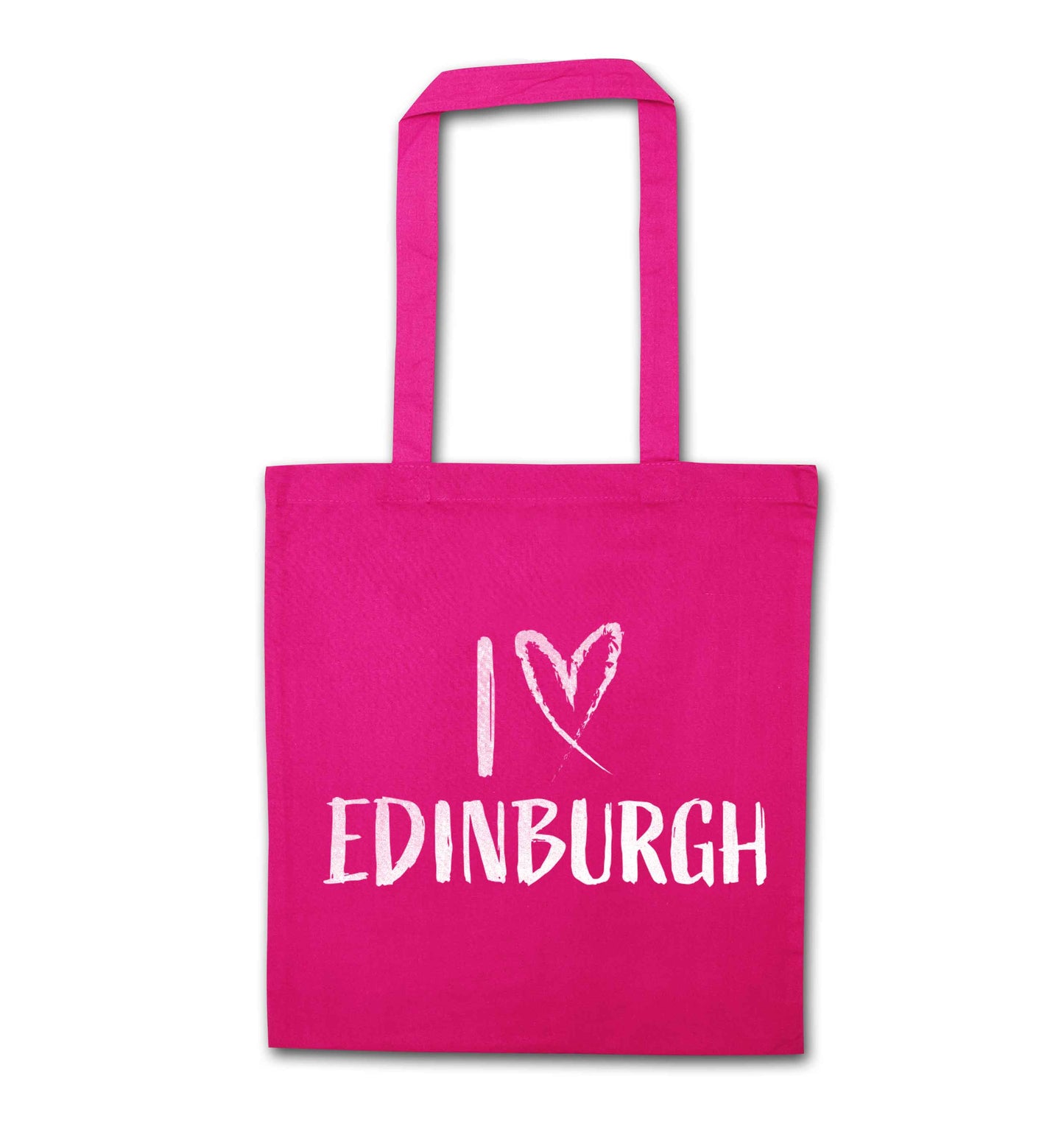 I love Edinburgh pink tote bag