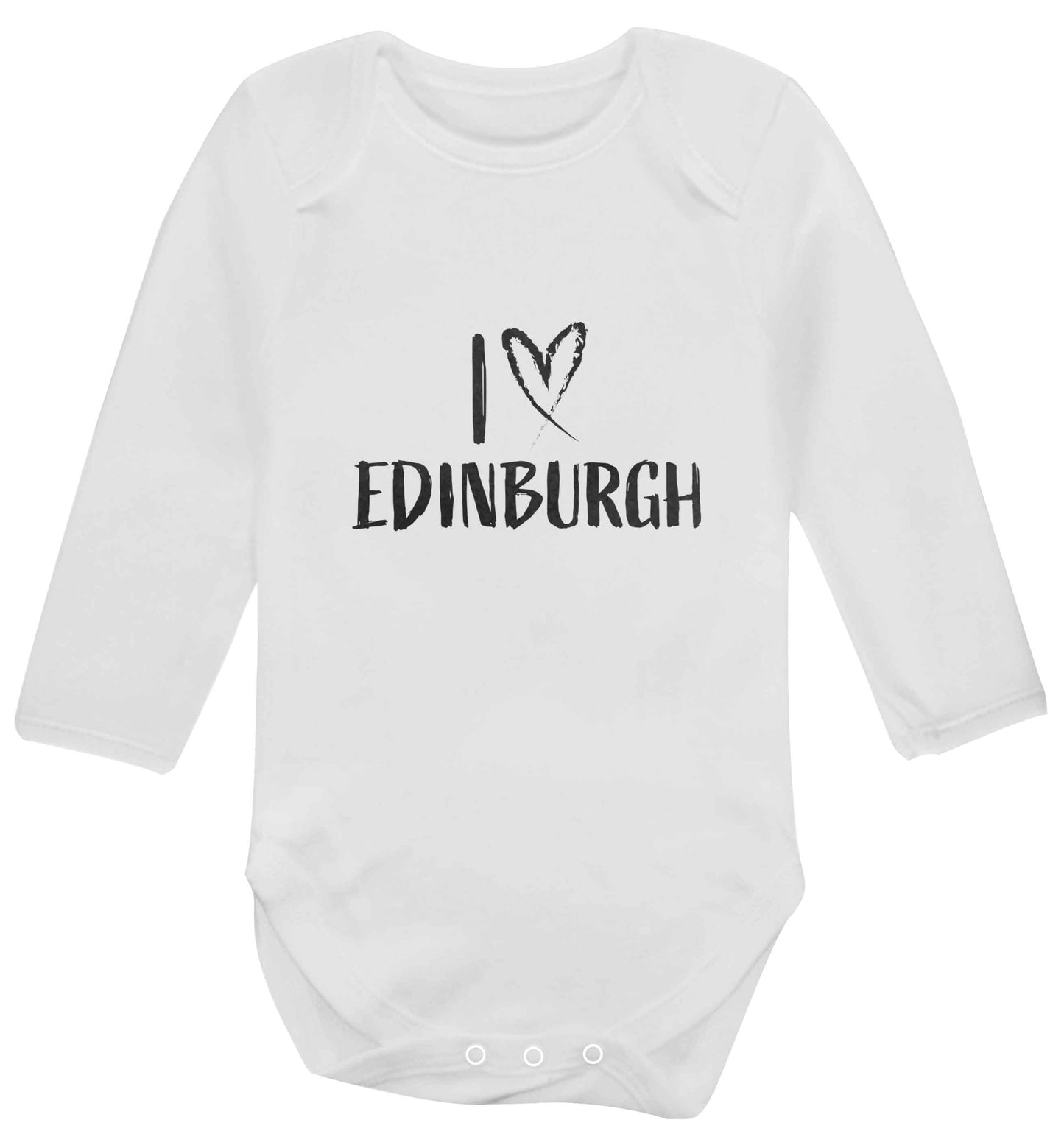 I love Edinburgh baby vest long sleeved white 6-12 months