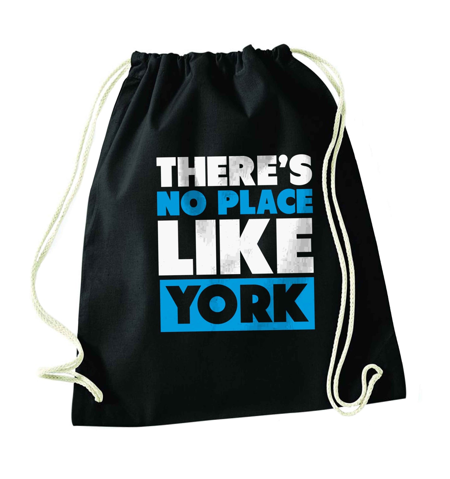 There's no place like york black drawstring bag